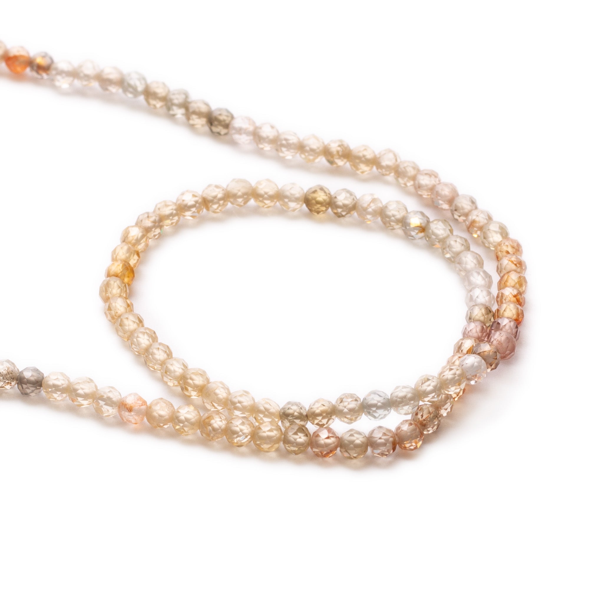 Champagne Zircon Ombre Faceted Round Beads Approx 2.5mm