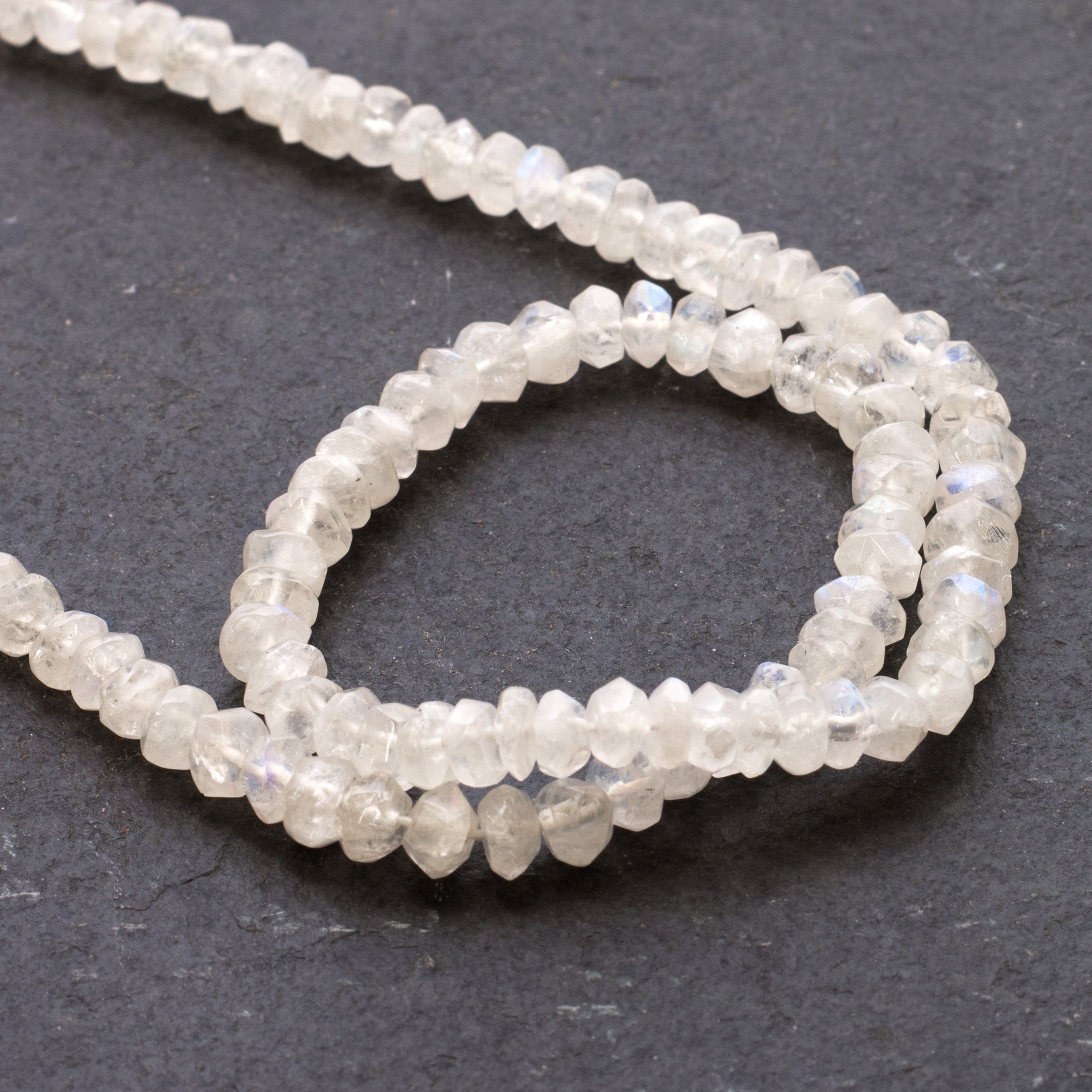 Rainbow Moonstone Nugget Rondelle Beads Approx 4mm