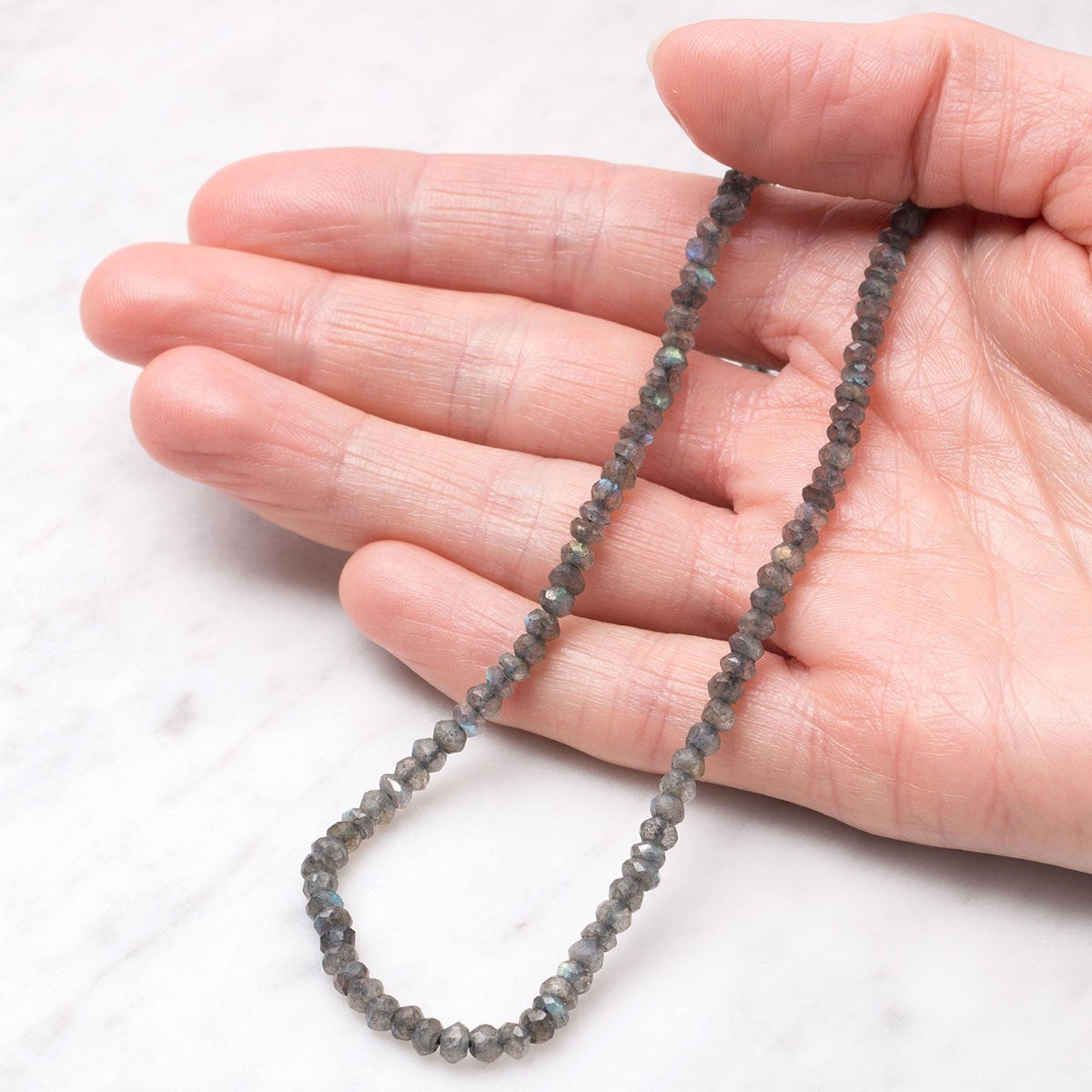 Labradorite Faceted Rondelle Beads Approx 3mm