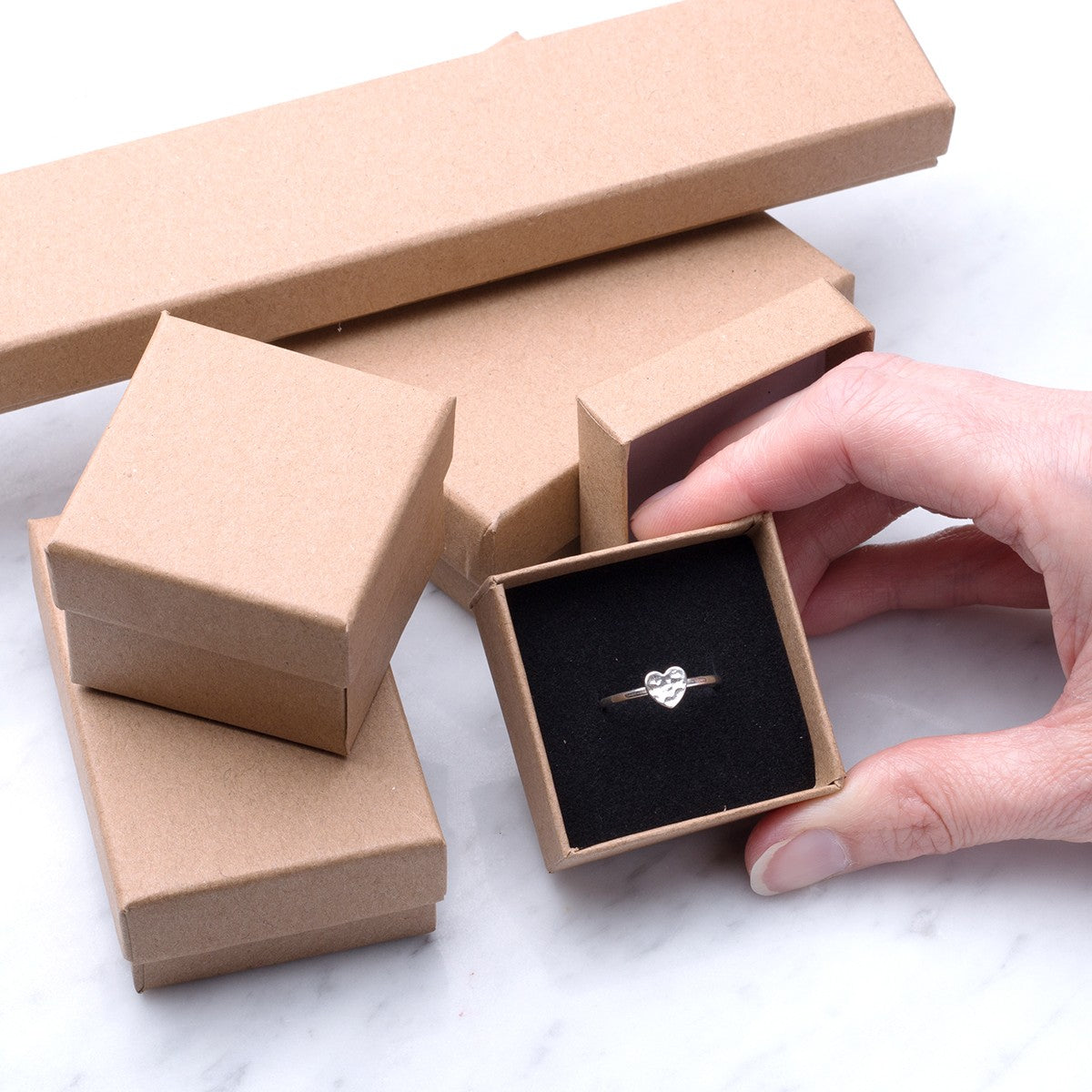 Natural Recyclable Brown Kraft Jewellery Boxes