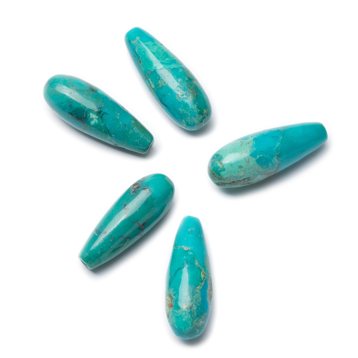 Chinese Turquoise Top Drilled Teardrop Gemstone Beads 16x6mm