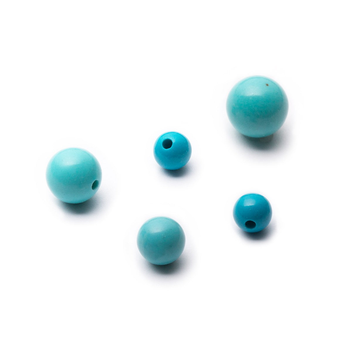 Turquoise Round Half Drilled Beads