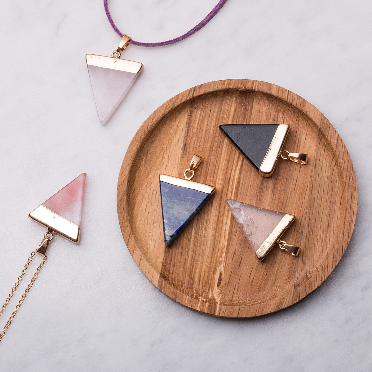 Ready To Wear Electroplated Gemstone Arrow Pendants