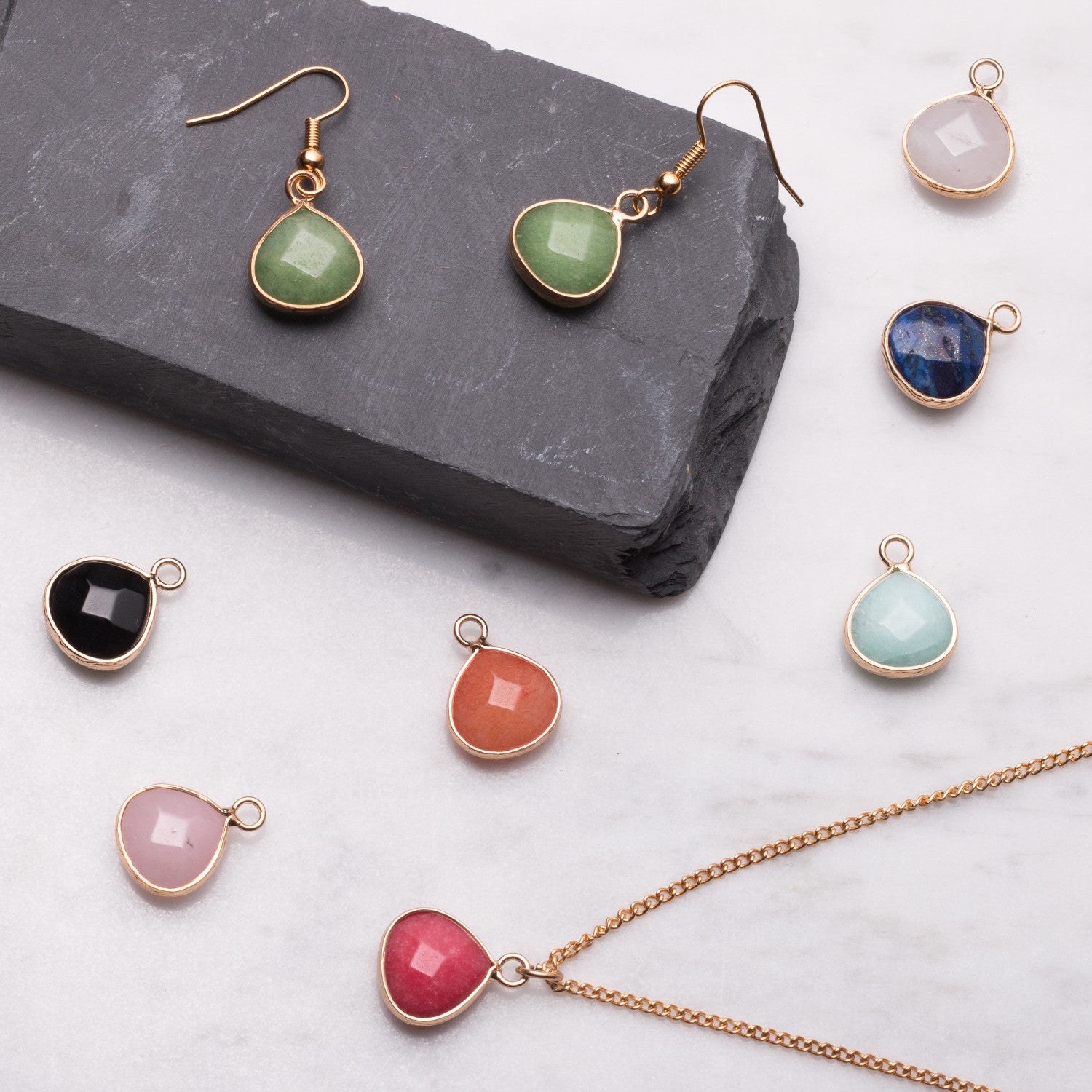 Ready To Wear Bezel Set Faceted Briolette Pendants