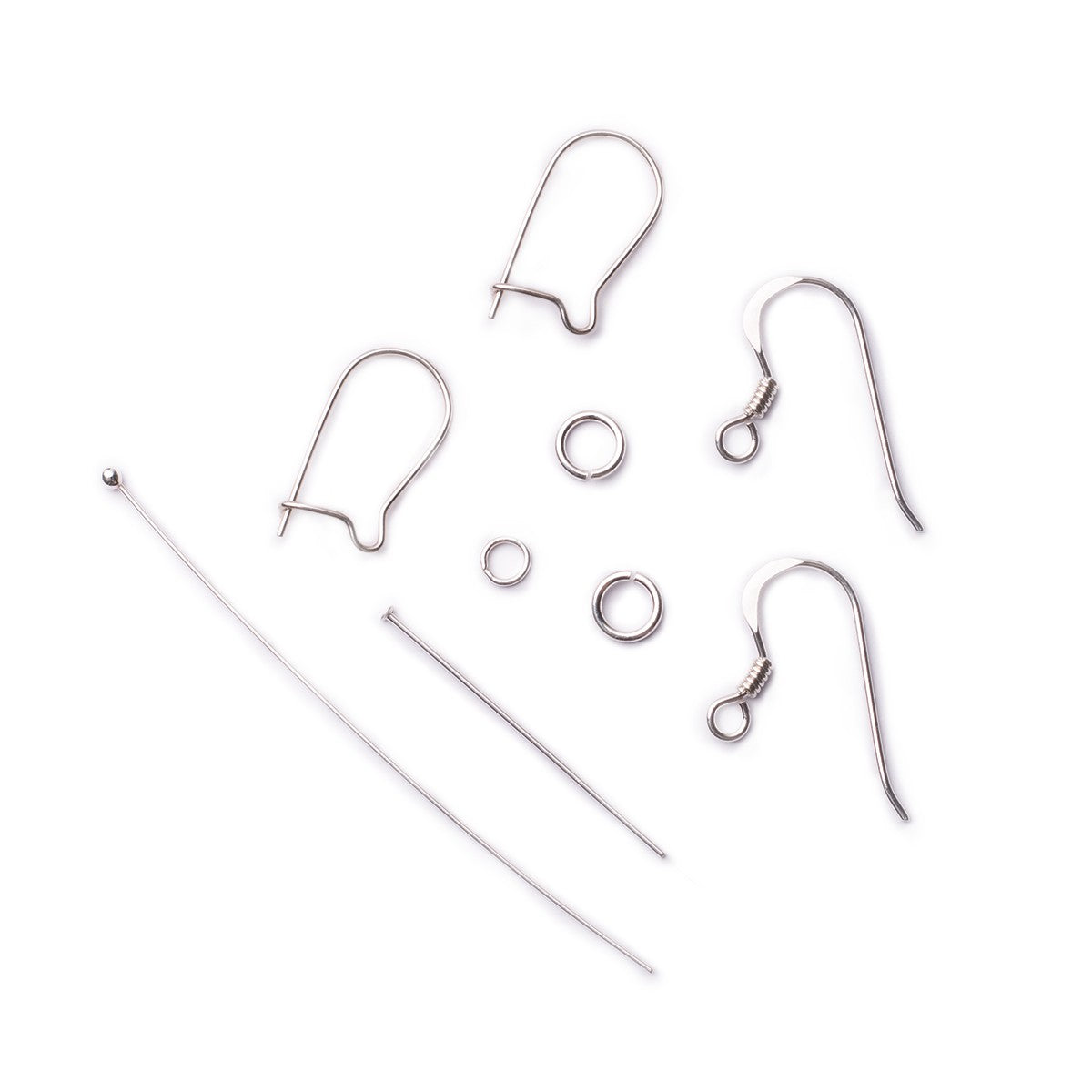 Assorted Sterling Silver Findings Pack For Earrings 34 Pieces