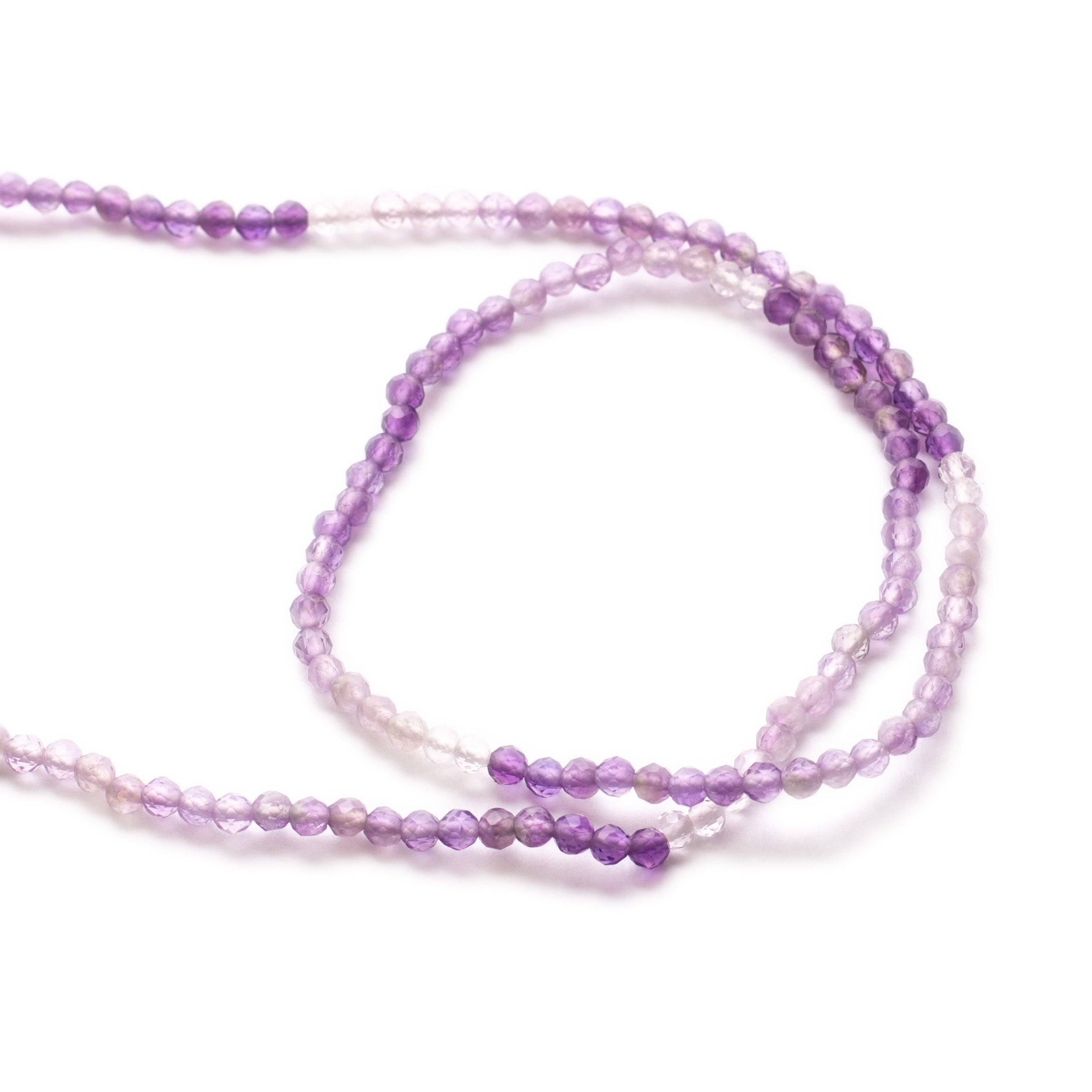 Amethyst Ombre Faceted Round Beads Approx 2mm
