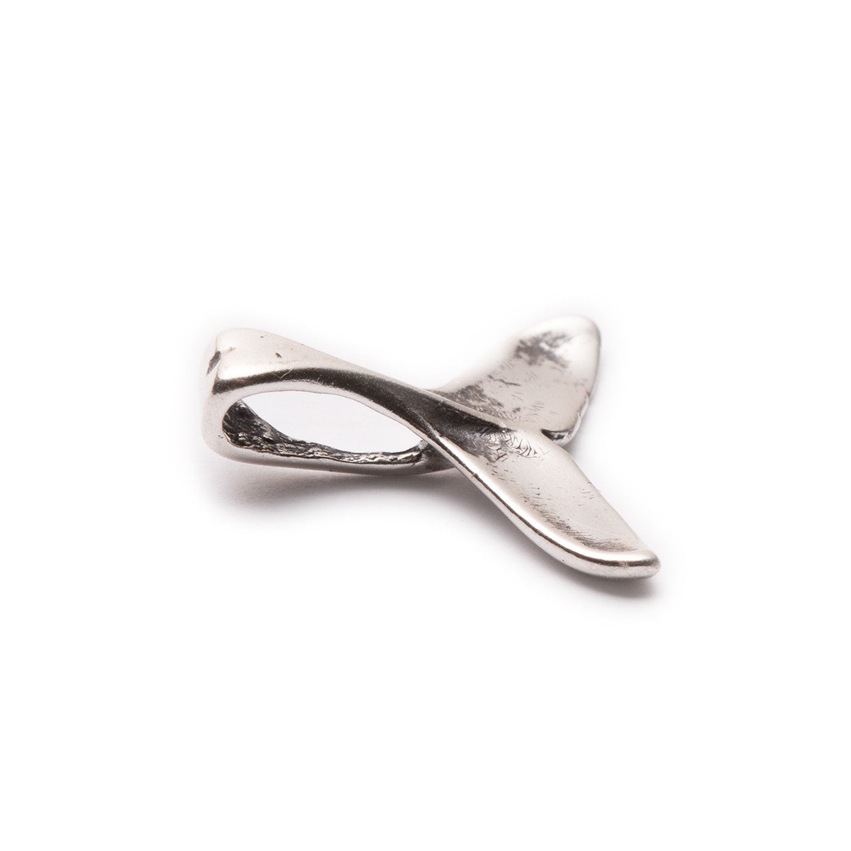 Sterling Silver Whale Tail Charm With Bail