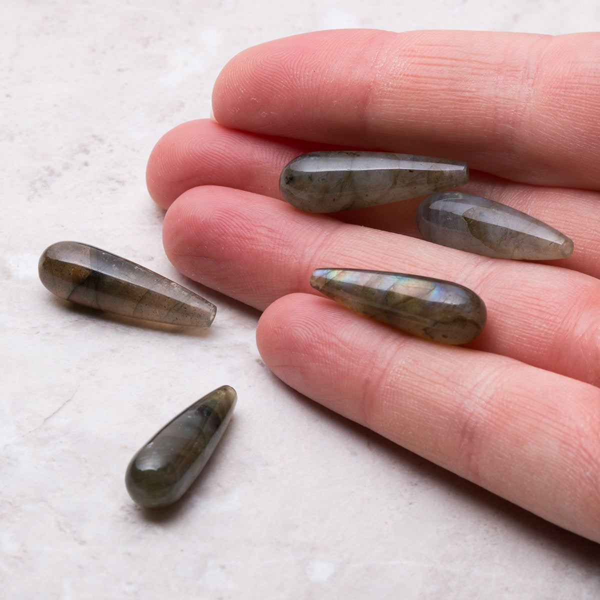 Labradorite Top Drilled Teardrop Gemstone Beads Approx 22x7mm