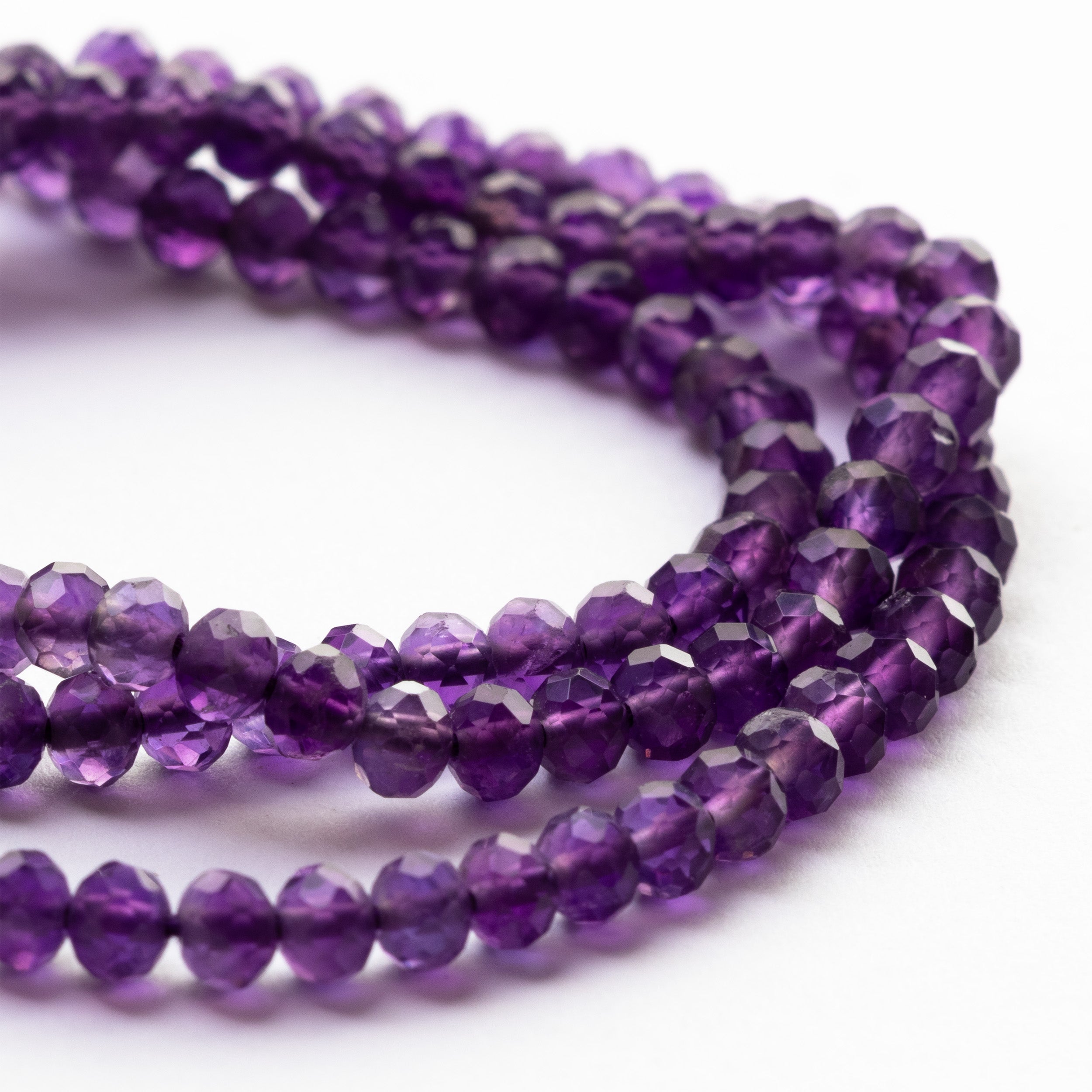 African Amethyst Faceted Rondelle Beads Approx 4x3mm
