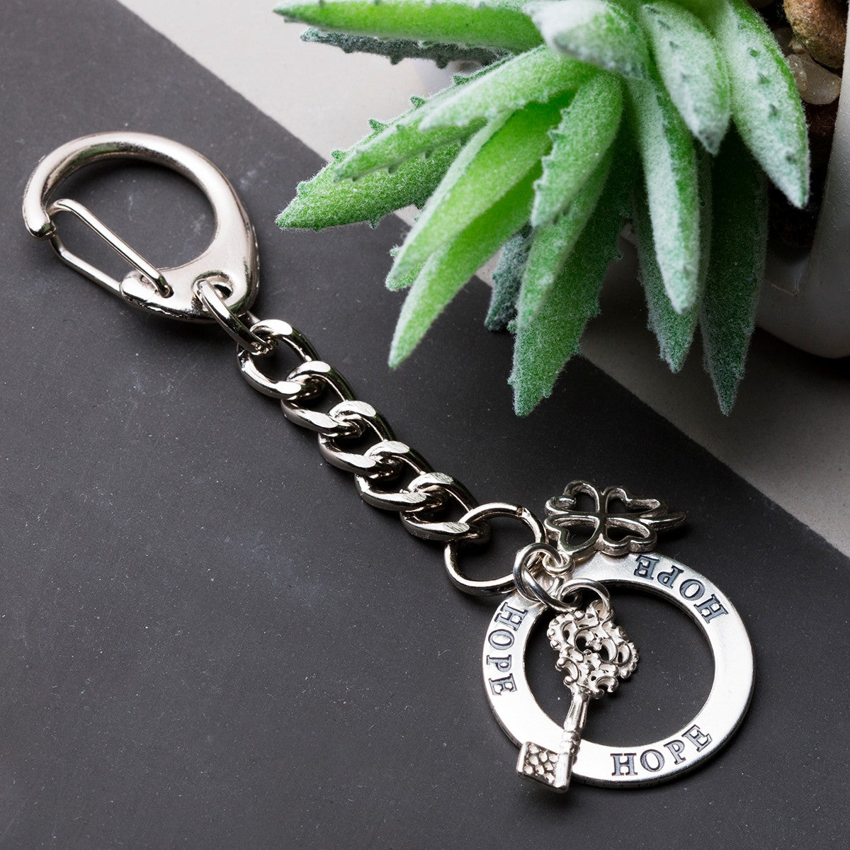 Nickel Plated Chain Link Keyrings pk10