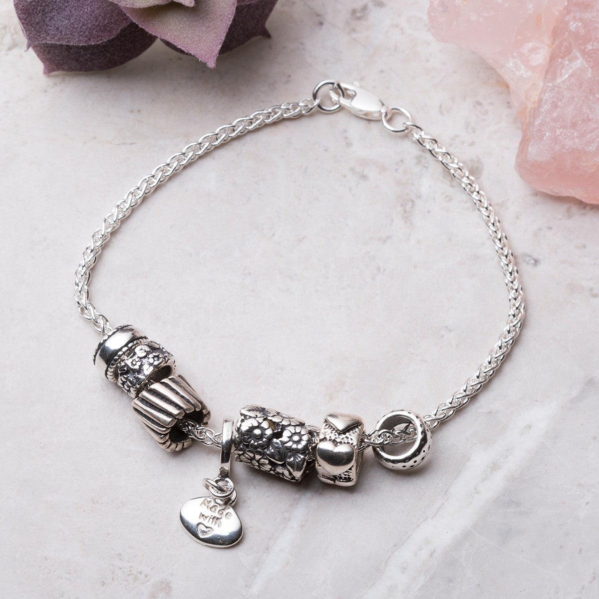 Sterling Silver Heart Charm Beads