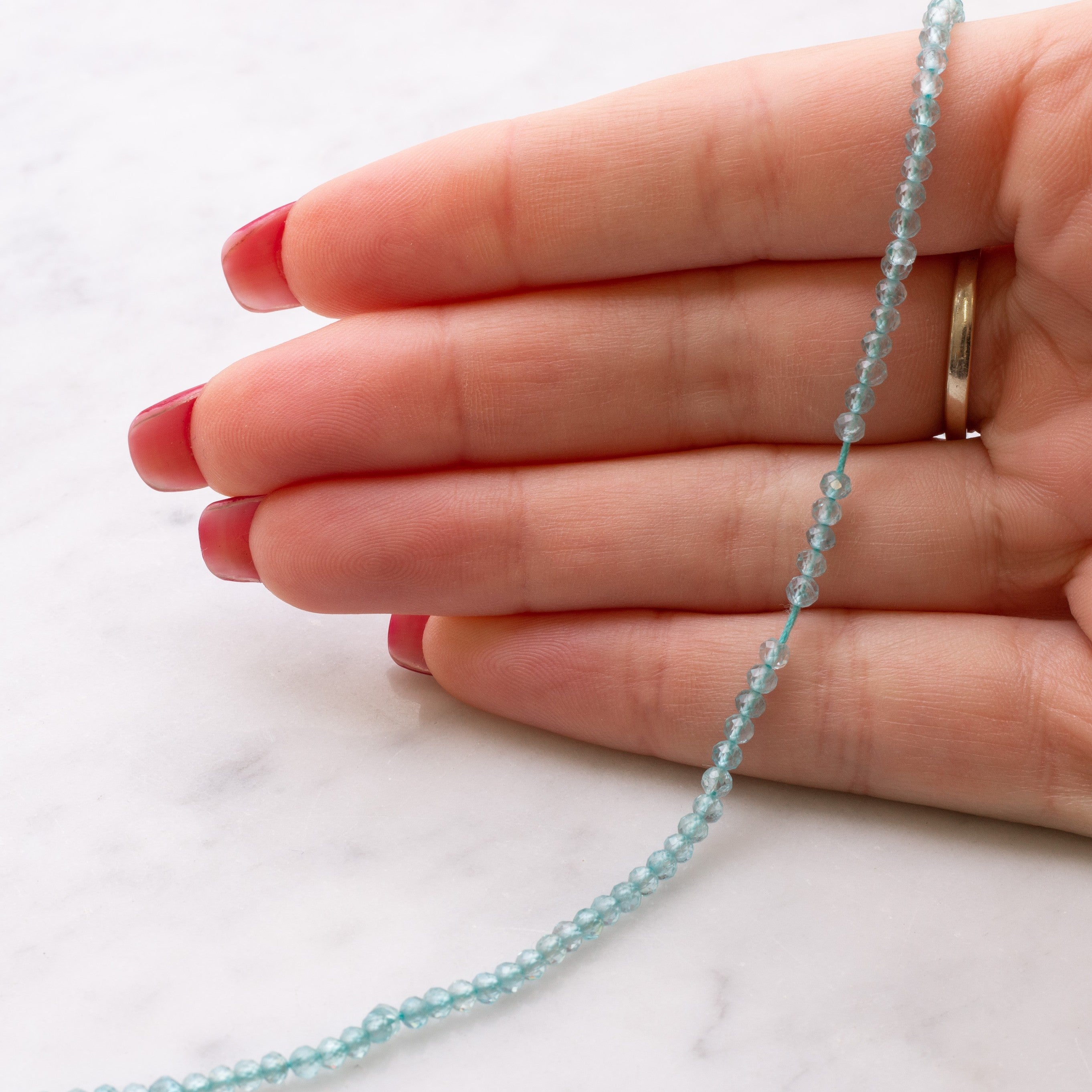 Apatite Micro Faceted Round Beads Approx 2mm
