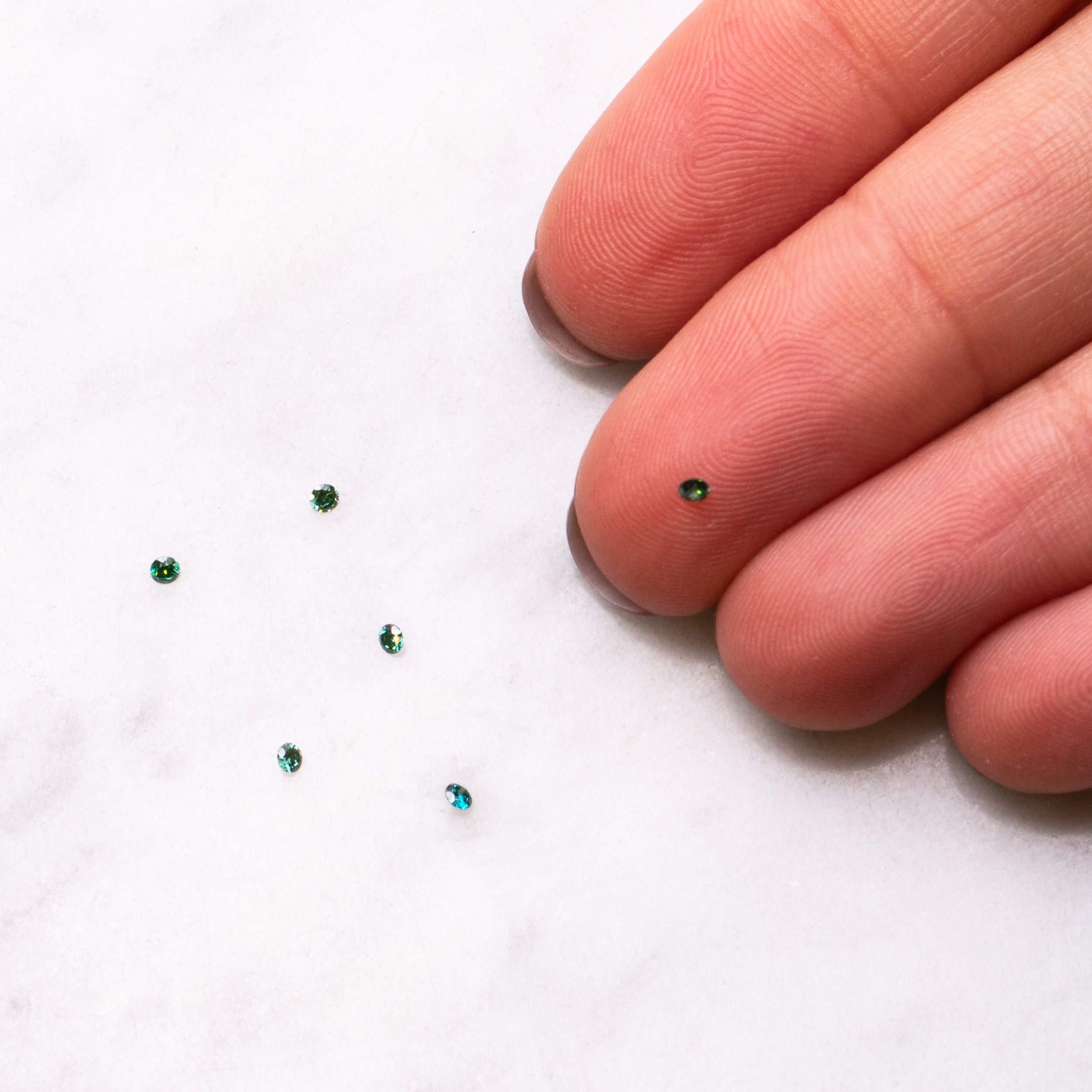 Sea Green Diamond Faceted Stones