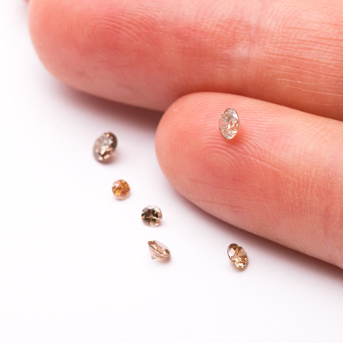 Champagne Diamond Faceted Stones