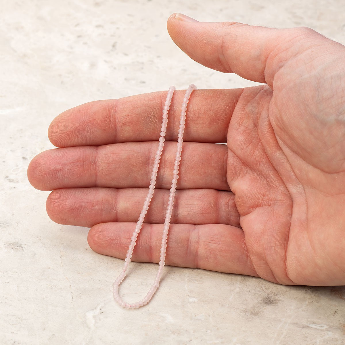 Rose Quartz Micro Faceted Round Beads Approx 2mm