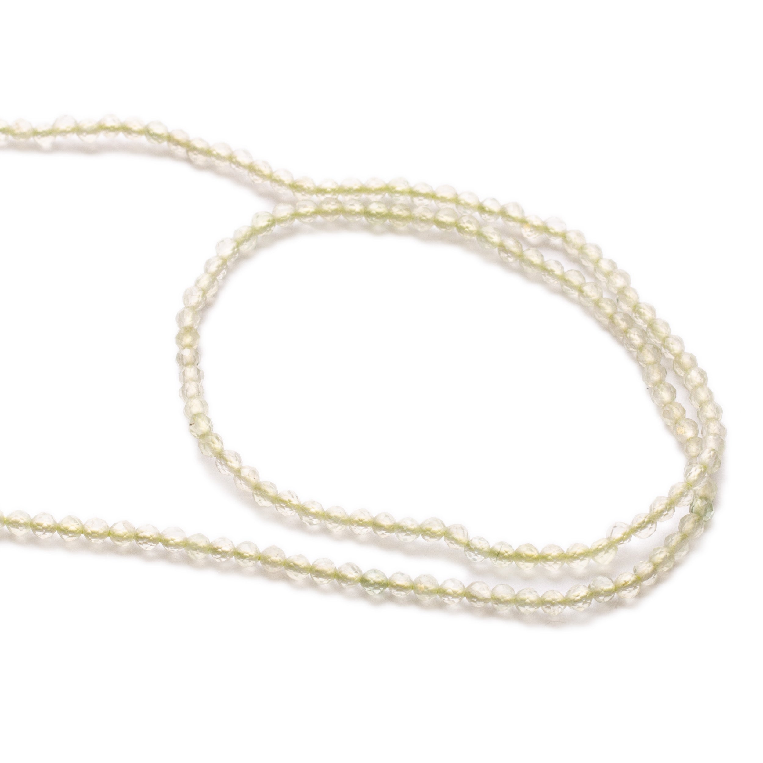 Prehnite Micro Faceted Round Beads Approx 2mm