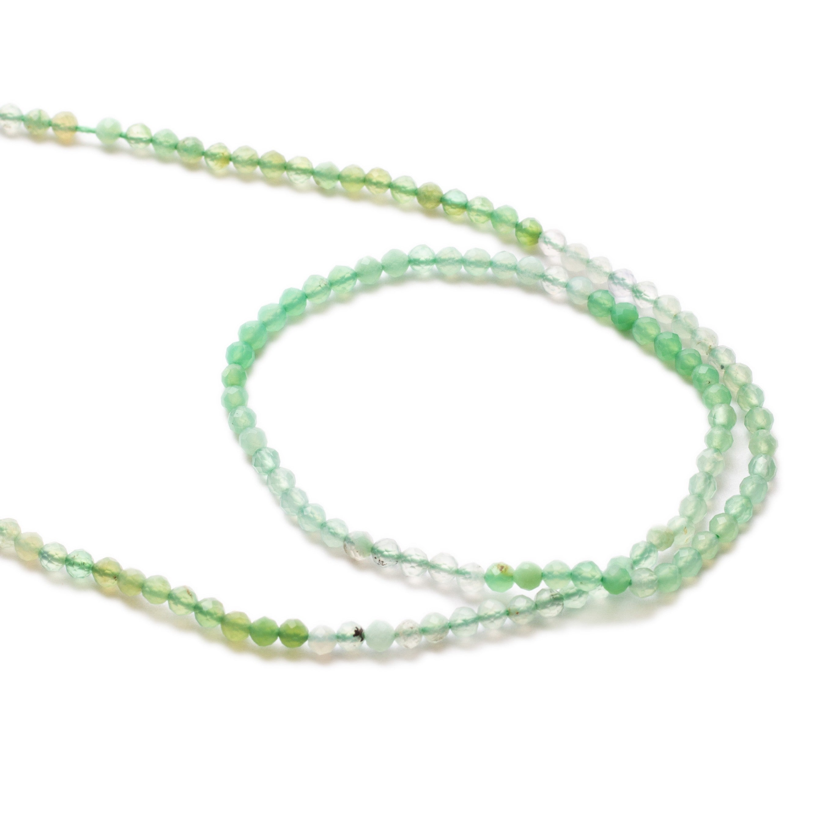 Chrysoprase Micro Faceted Round Beads Approx 2.5mm
