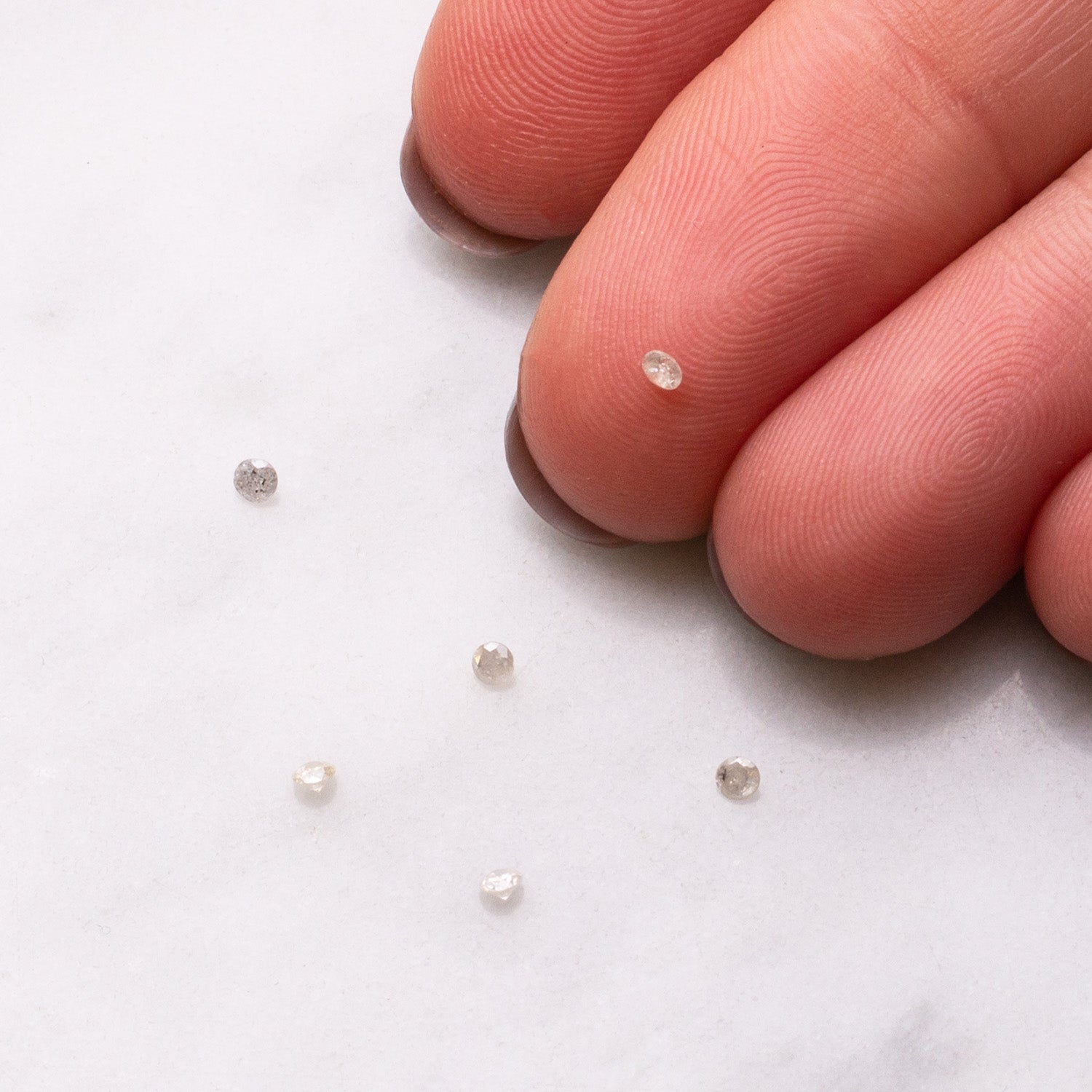 Frosted Ice White Diamond Faceted Stones