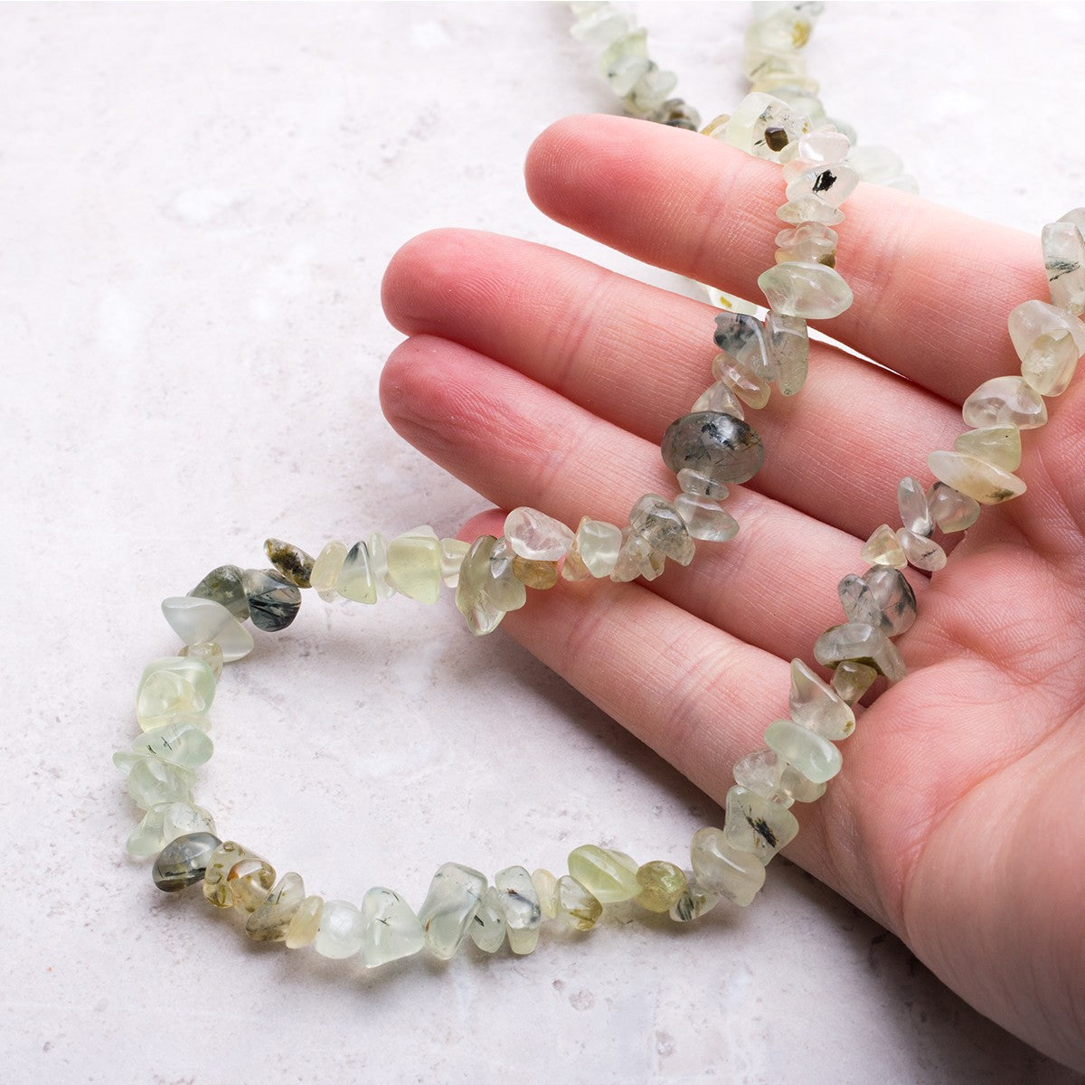 Prehnite Chip Beads