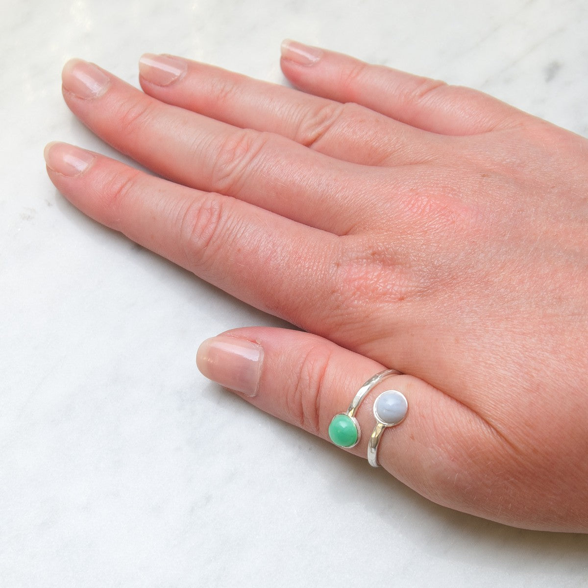 Sterling Silver Adjustable Ring For 6mm Round Cabochons