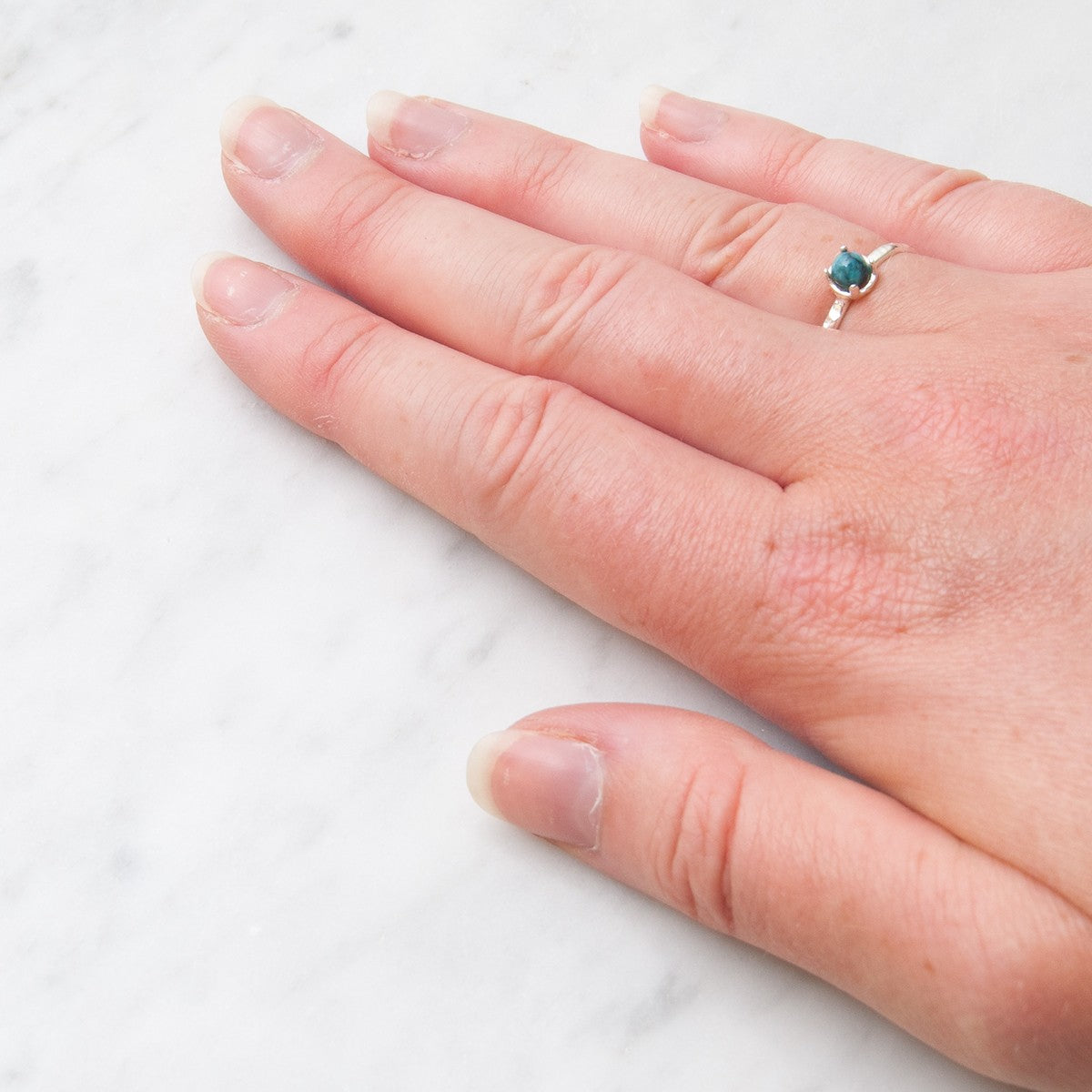 Sterling Silver Adjustable Textured Ring With Decorative Claw For 4mm Round Cabochon