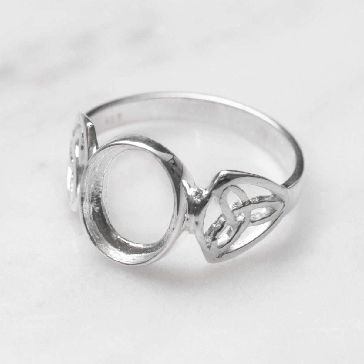 Sterling Silver Ring For 10x8mm Cabochon Stone