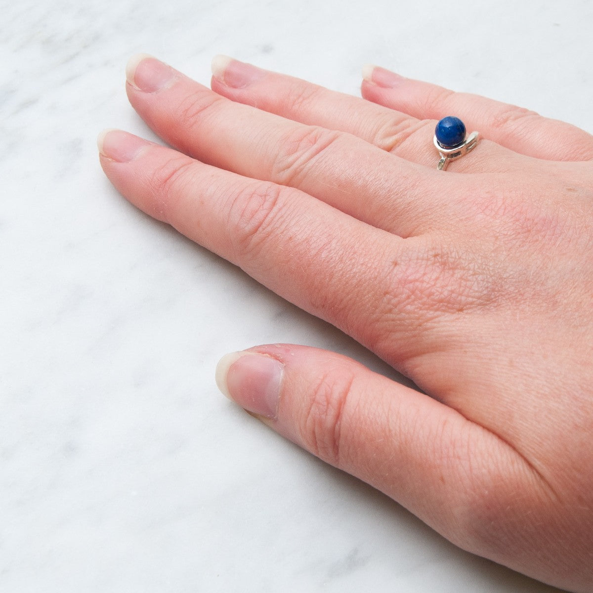 Sterling Silver Ring For One 5-6mm Half Drilled Bead