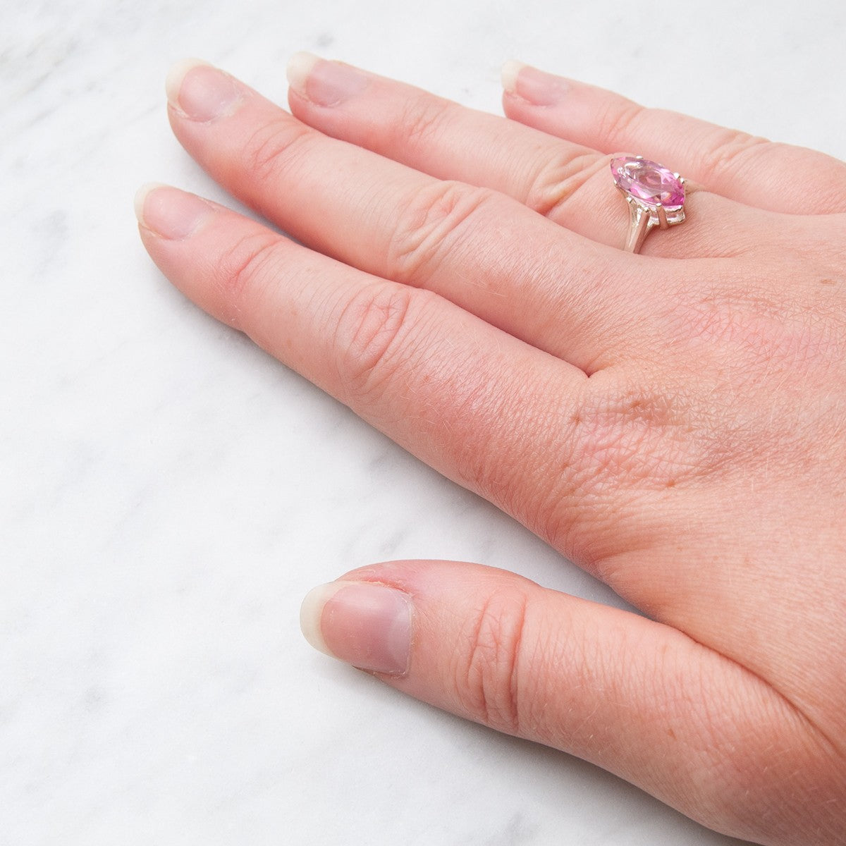 Sterling Silver Pre-Notched Ring For One 12x6mm Marquise Faceted Stone