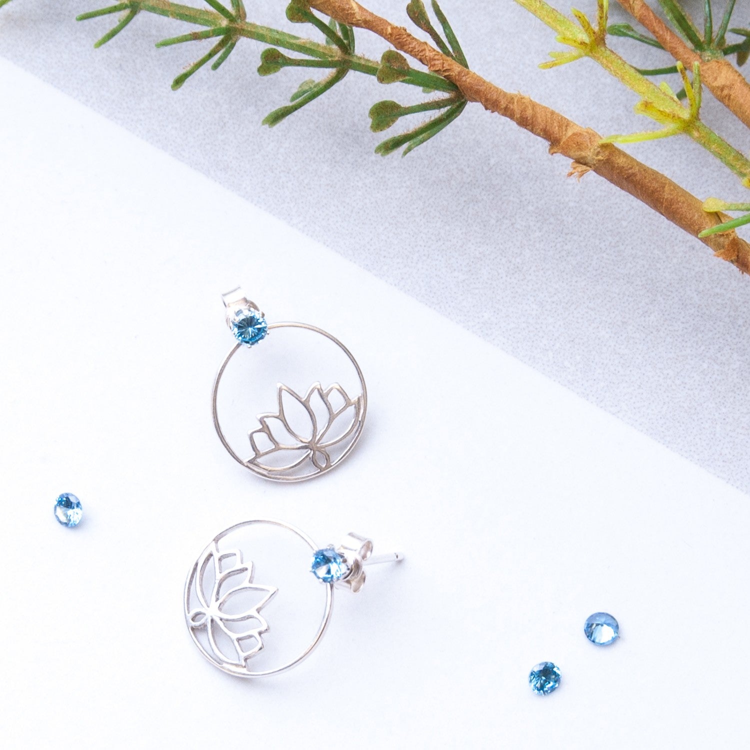 Sterling Silver Snaptite Earstud Settings For Faceted Stones Pair