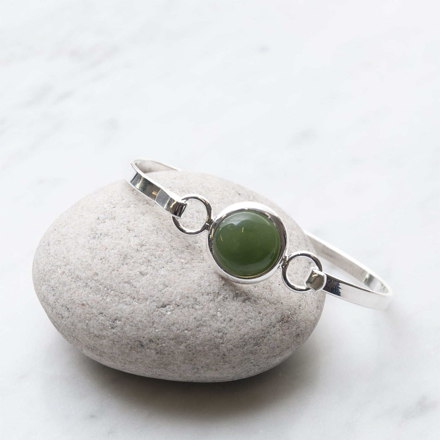Silver Plated Bangle Setting For 12mm Round Cabochon Stone