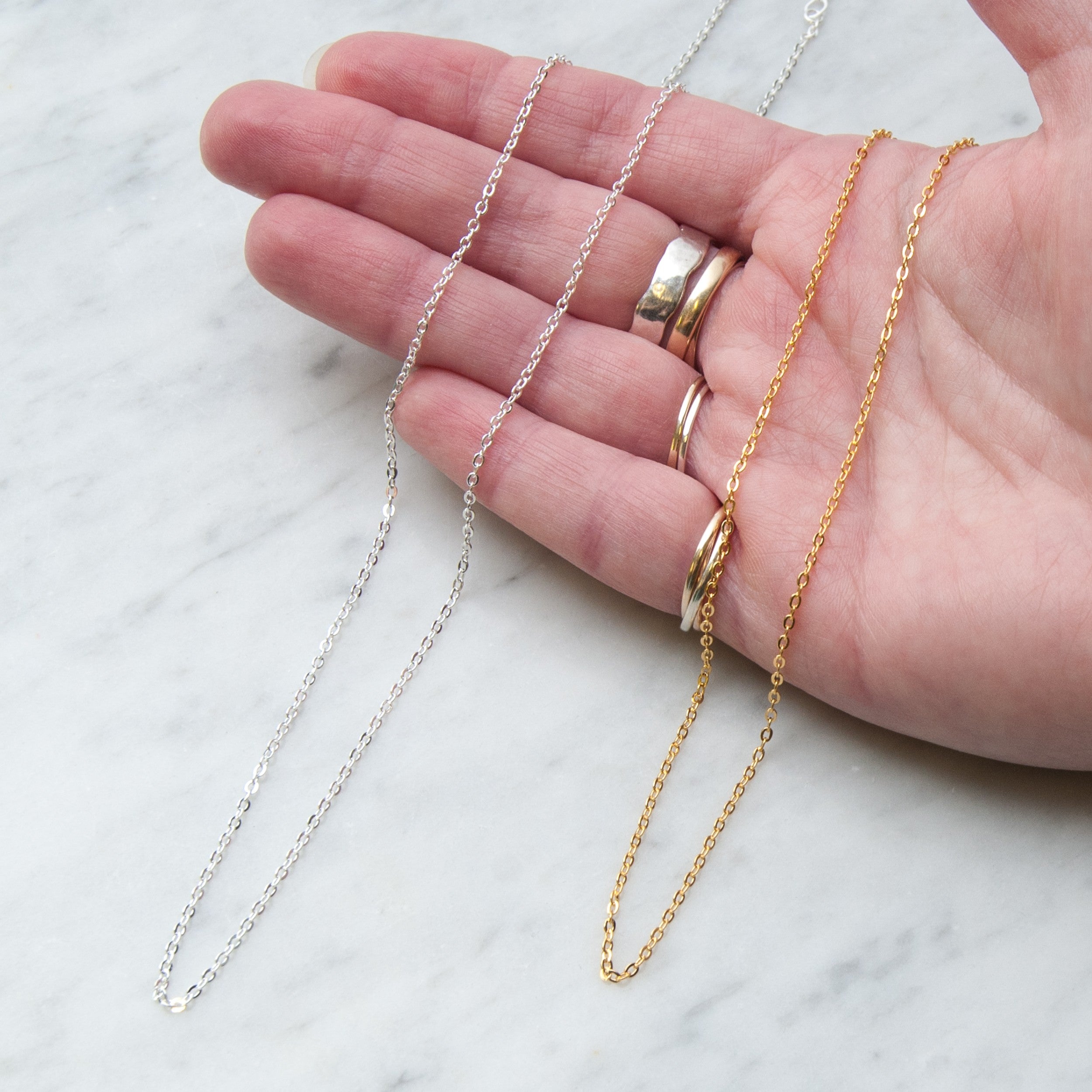 Plated Fine Trace Chain 45cm Necklet 18" With 65mm Extender Chain