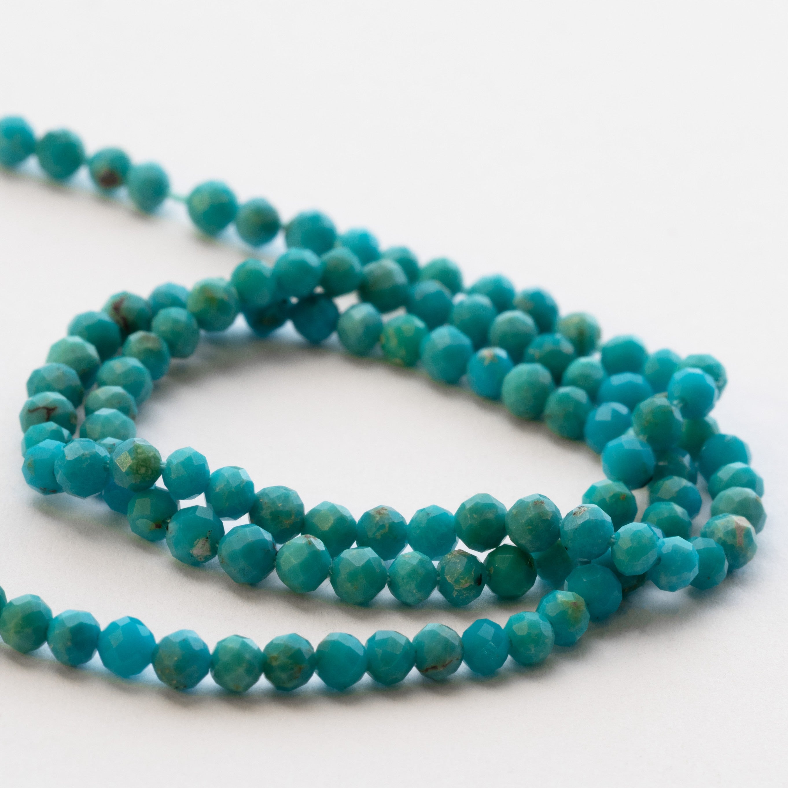 Turquoise Faceted Round Beads Approx 3mm