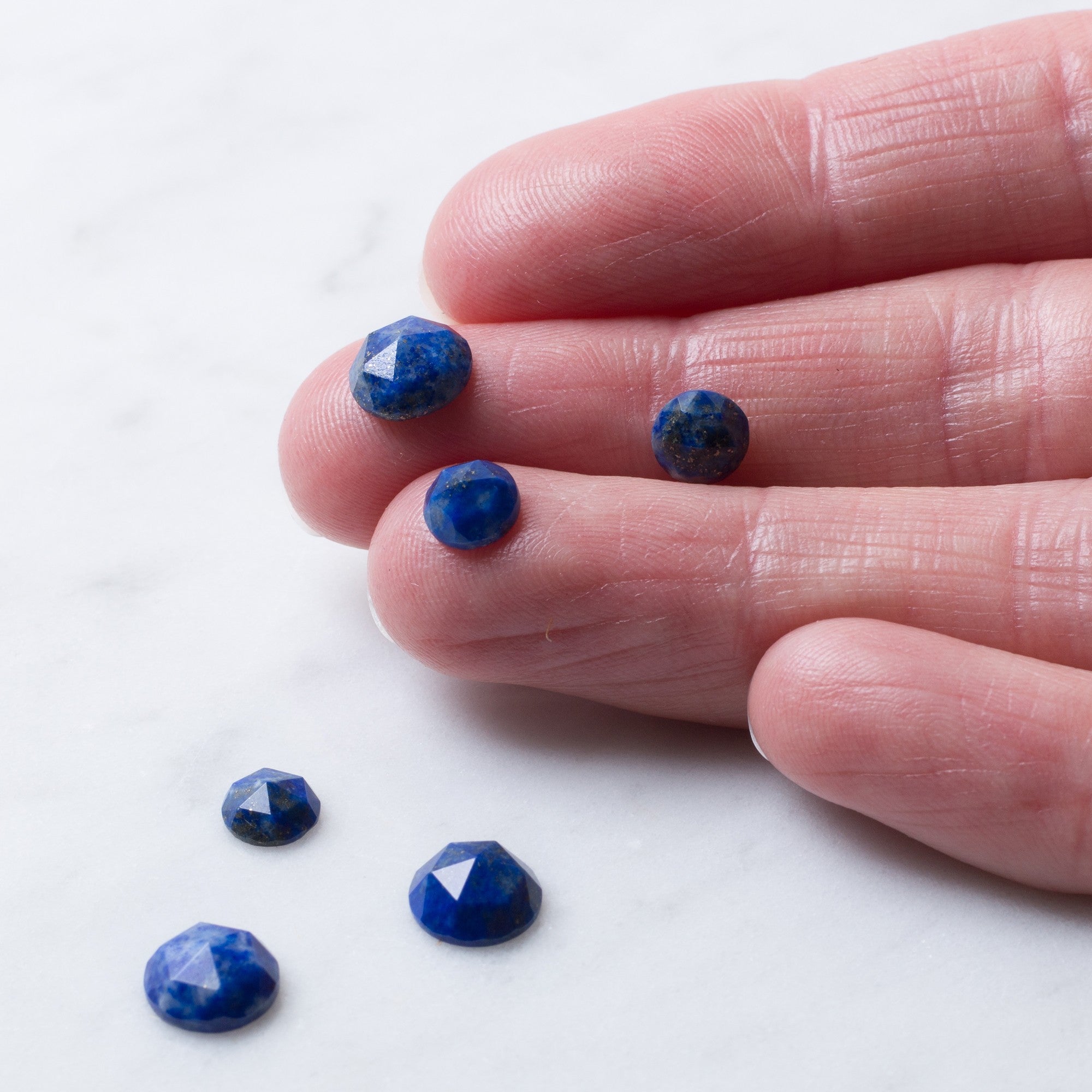 Lapis Lazuli Rose Cut Cabochons