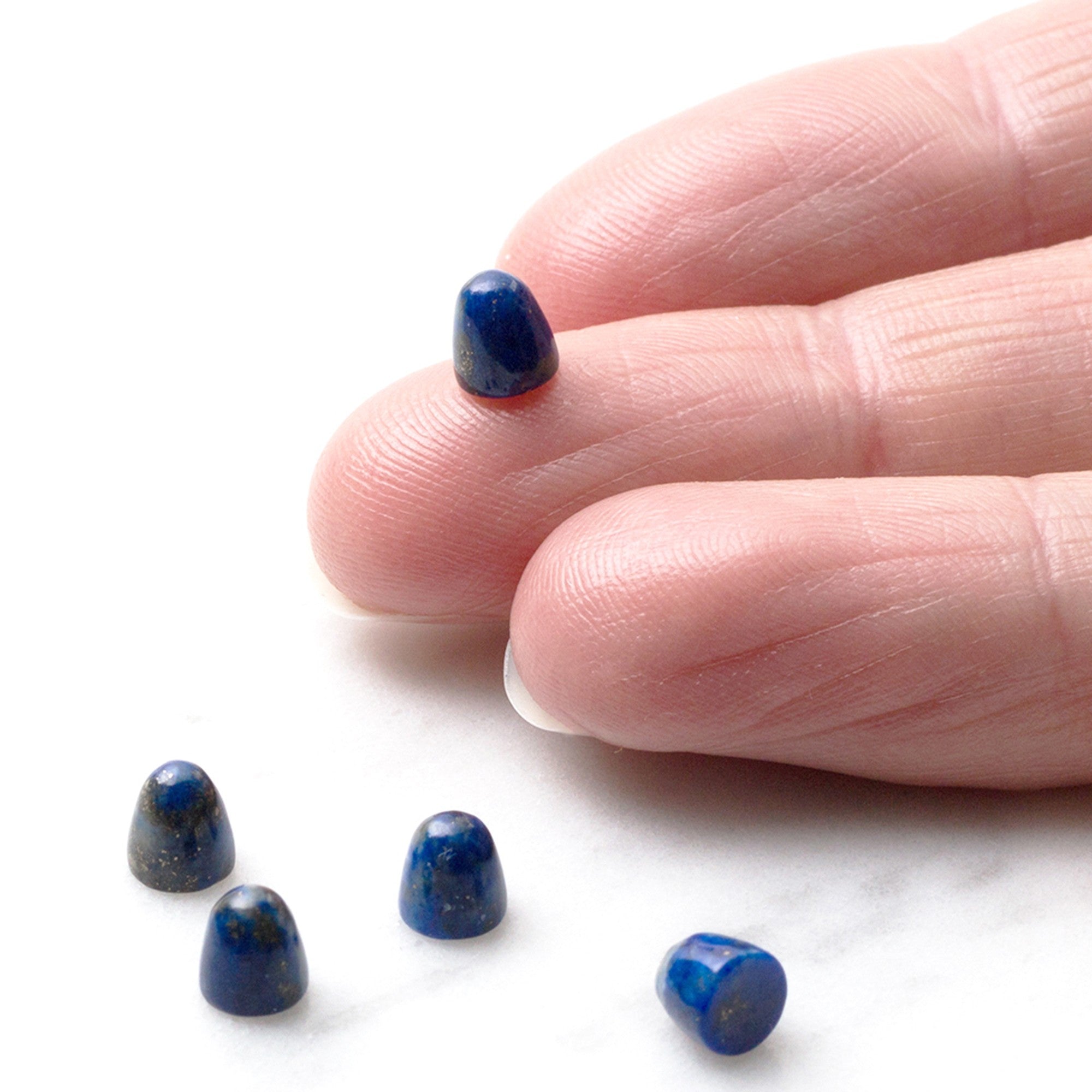 Lapis Lazuli Bullet Shaped Cabochons Approx 5mm