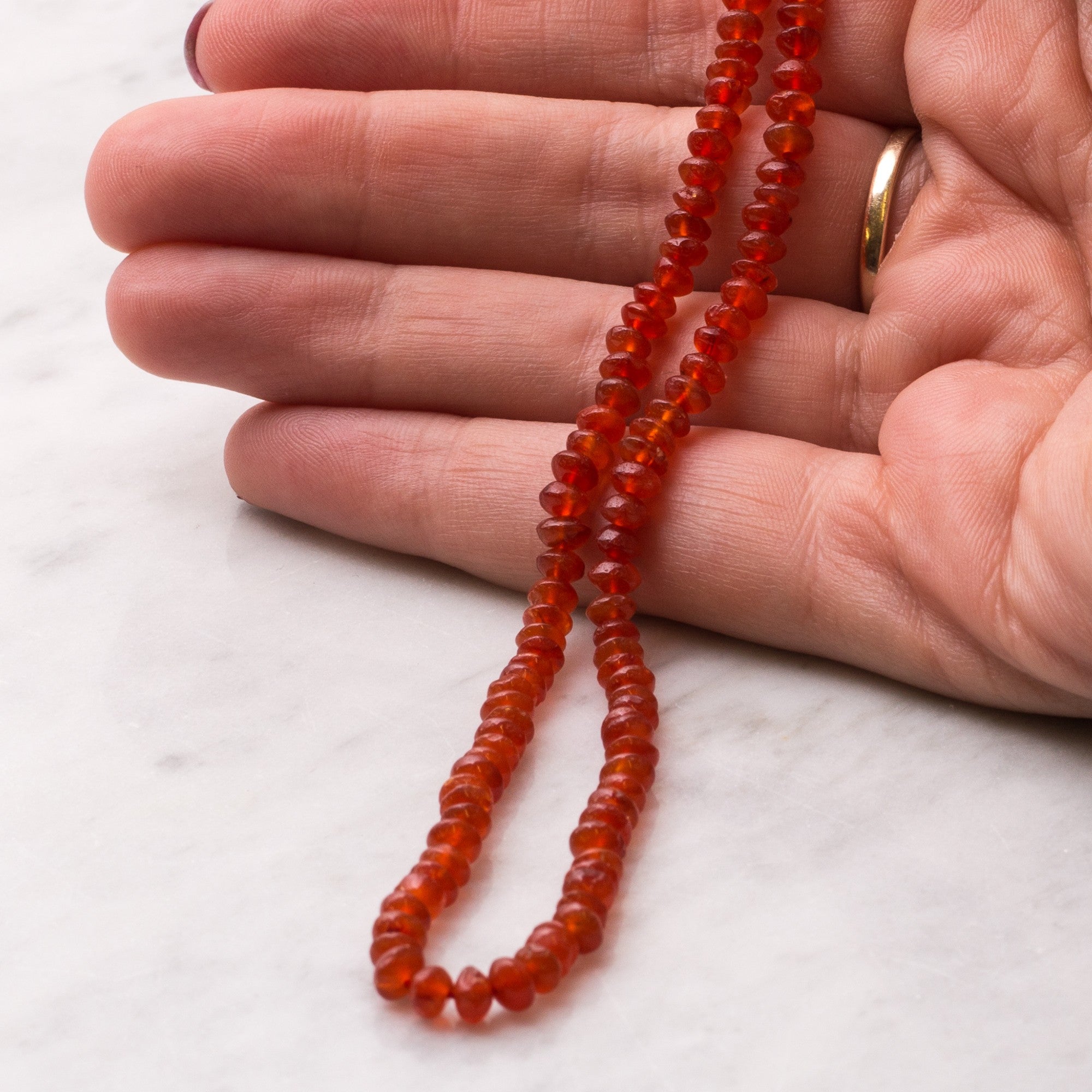 Carnelian Rondelle Beads Approx 4mm