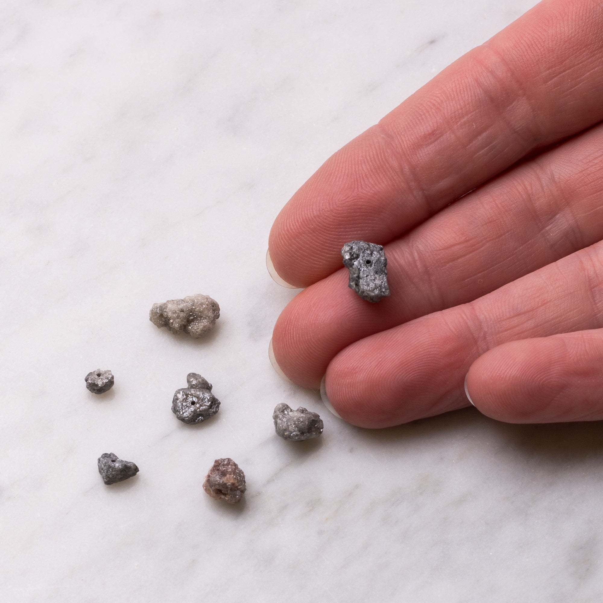 Rough Diamond Natural Crystal Nugget Beads