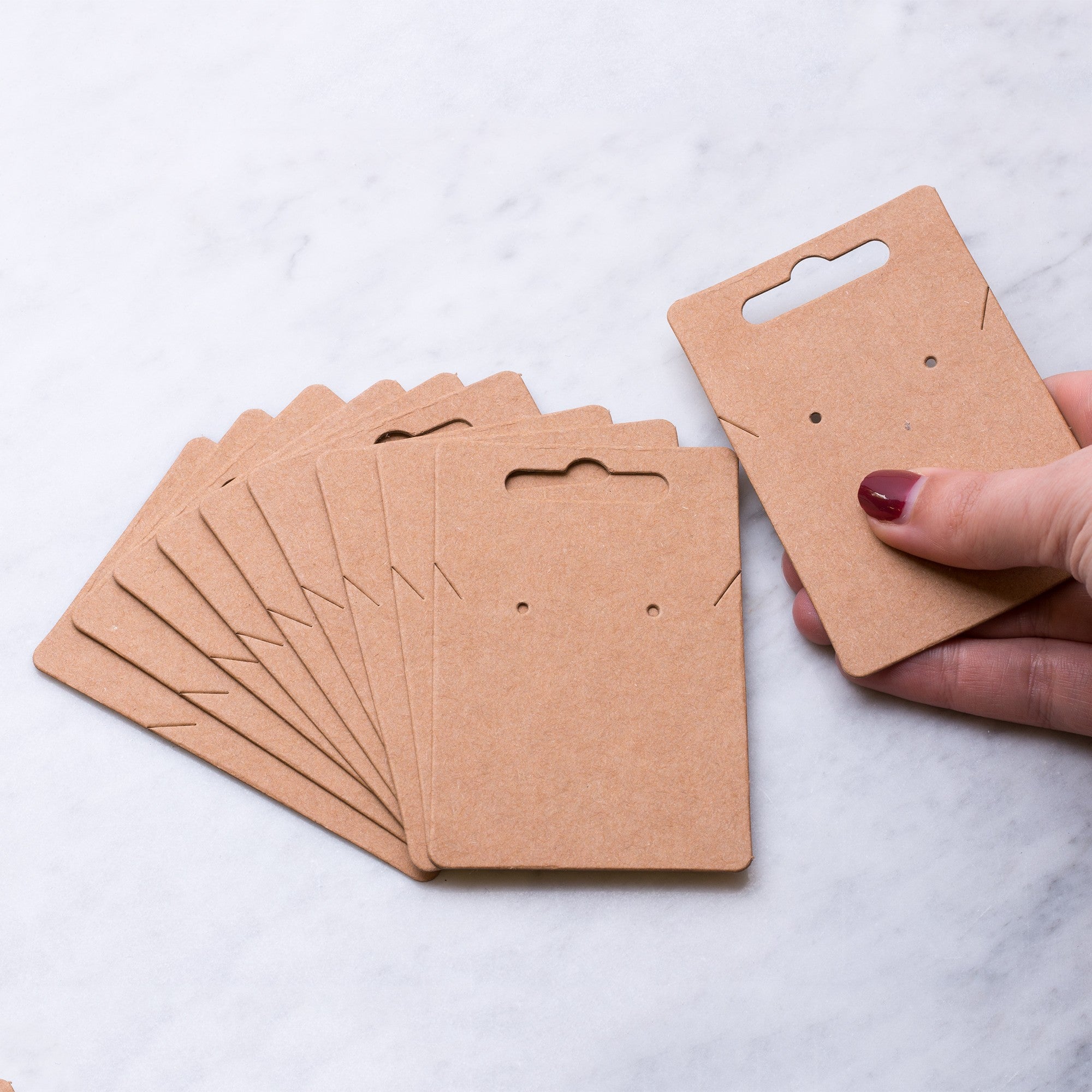 Natural Brown Kraft Jewellery Display Cards pk10