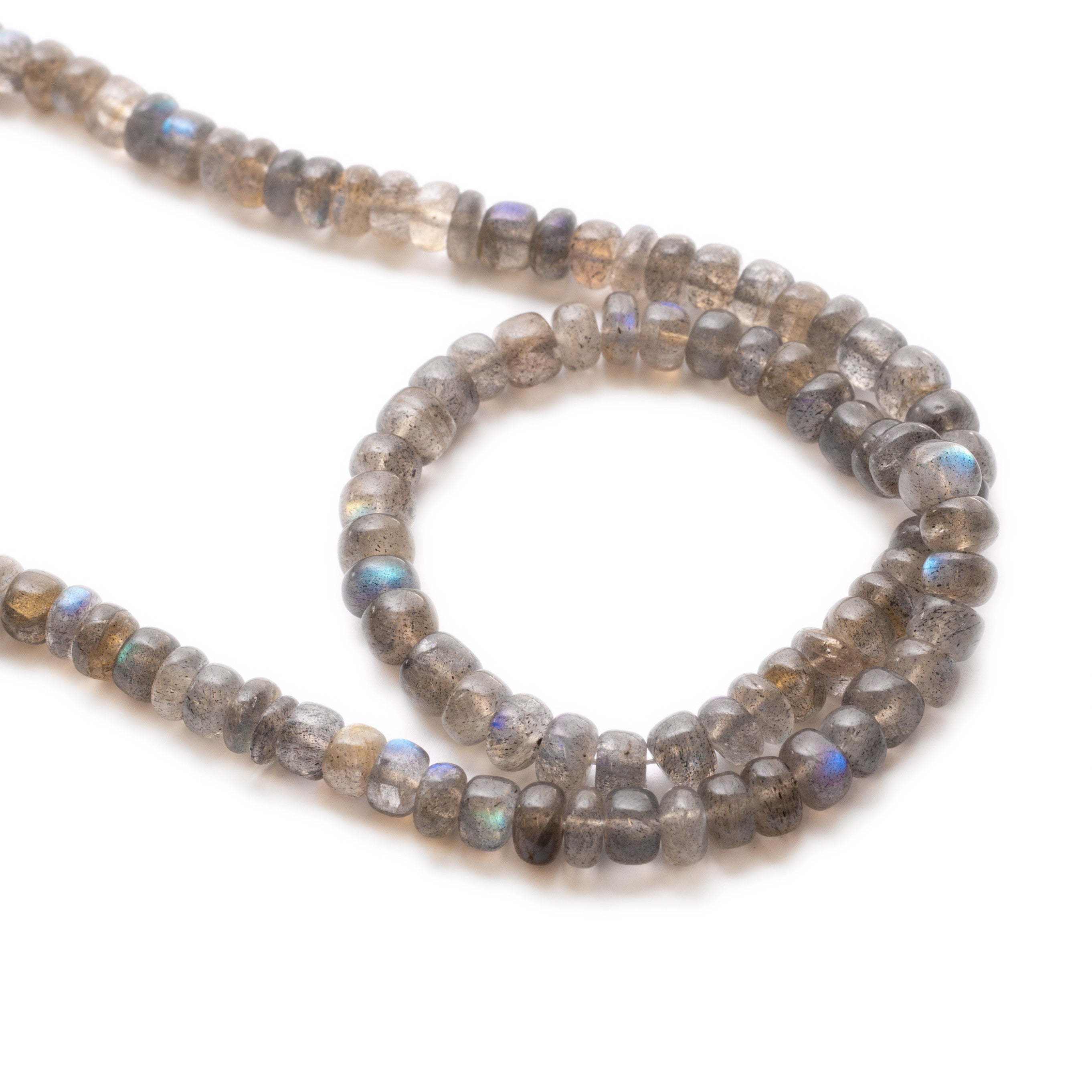 Labradorite Smooth Tyre Beads Approx 4mm