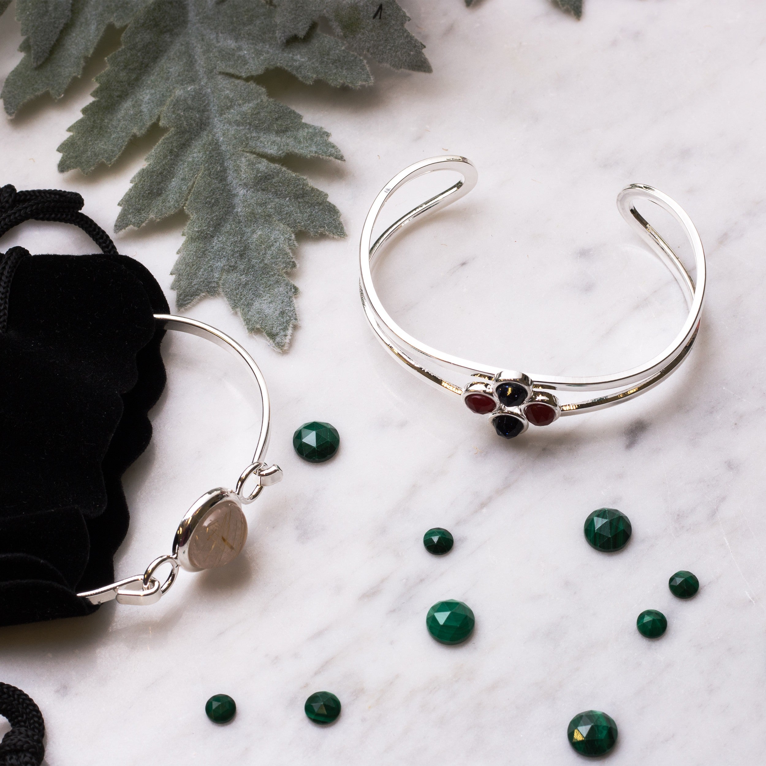Silver Plated Bangle Setting For 12mm Round Cabochon Stone