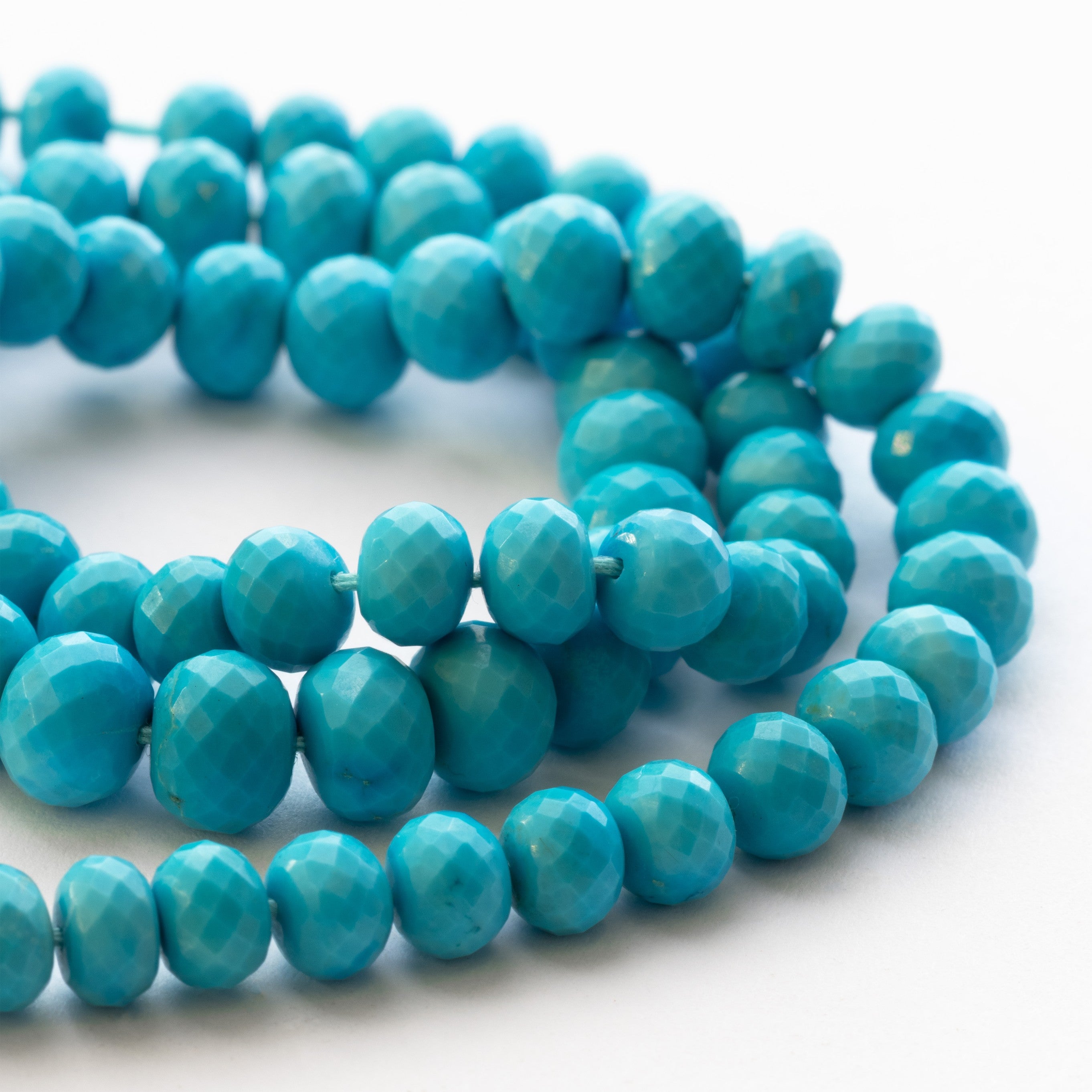 Turquoise Faceted Rondelle Beads Approx 4.5mm