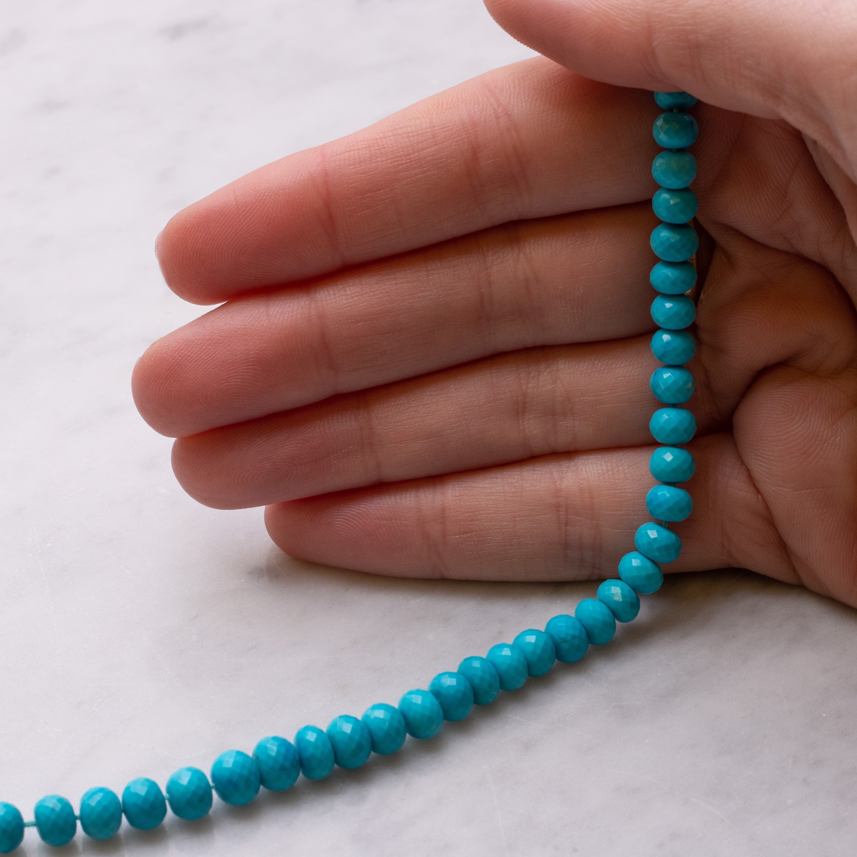 Turquoise Faceted Rondelle Beads Approx 4.5mm