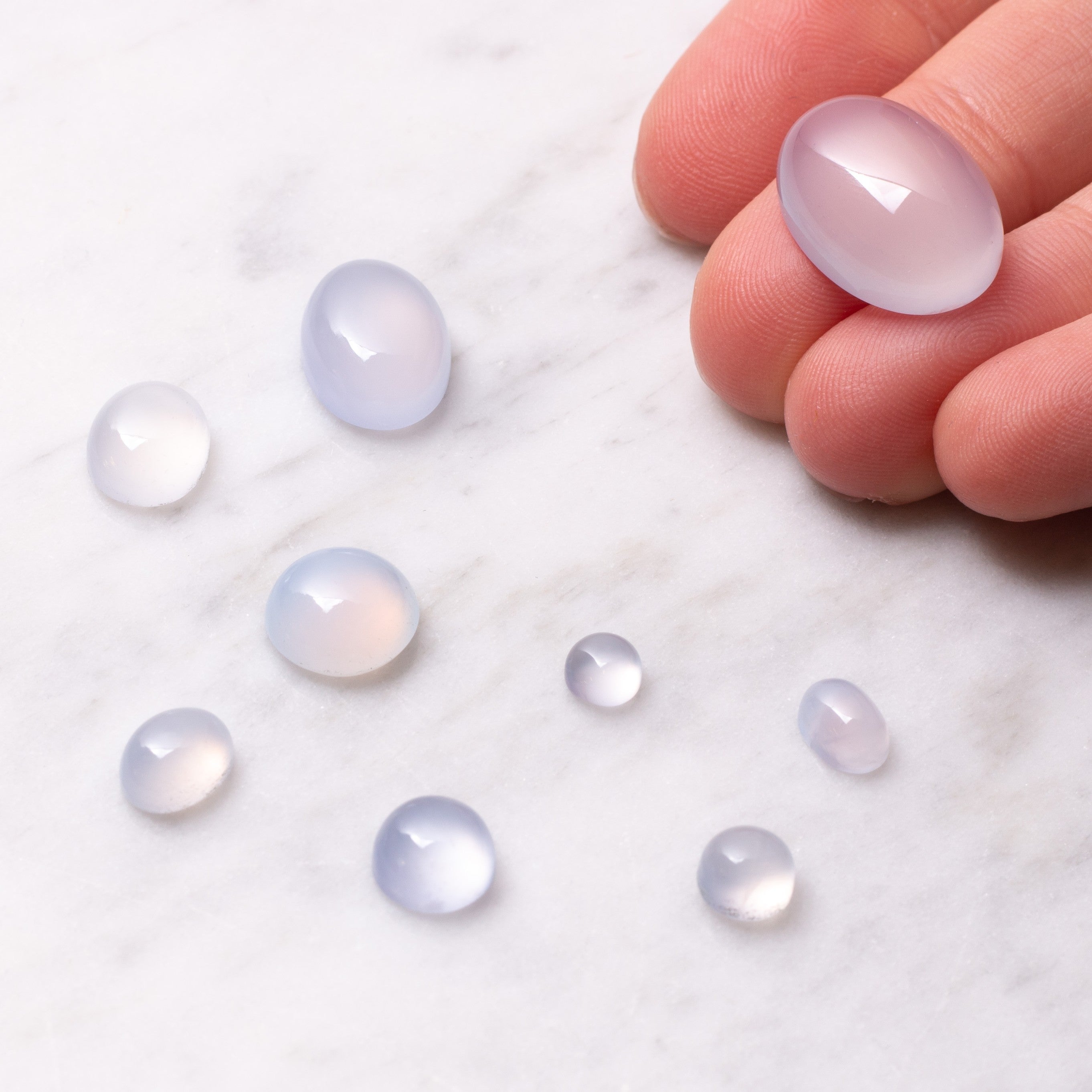 Natural Blue Chalcedony Cabochons