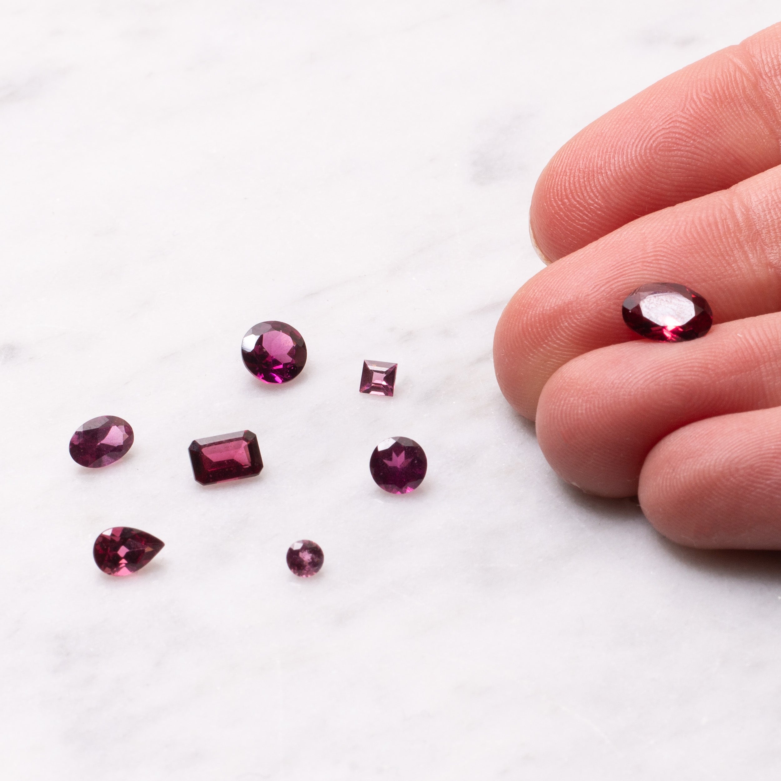 Rhodolite Garnet Faceted Stones