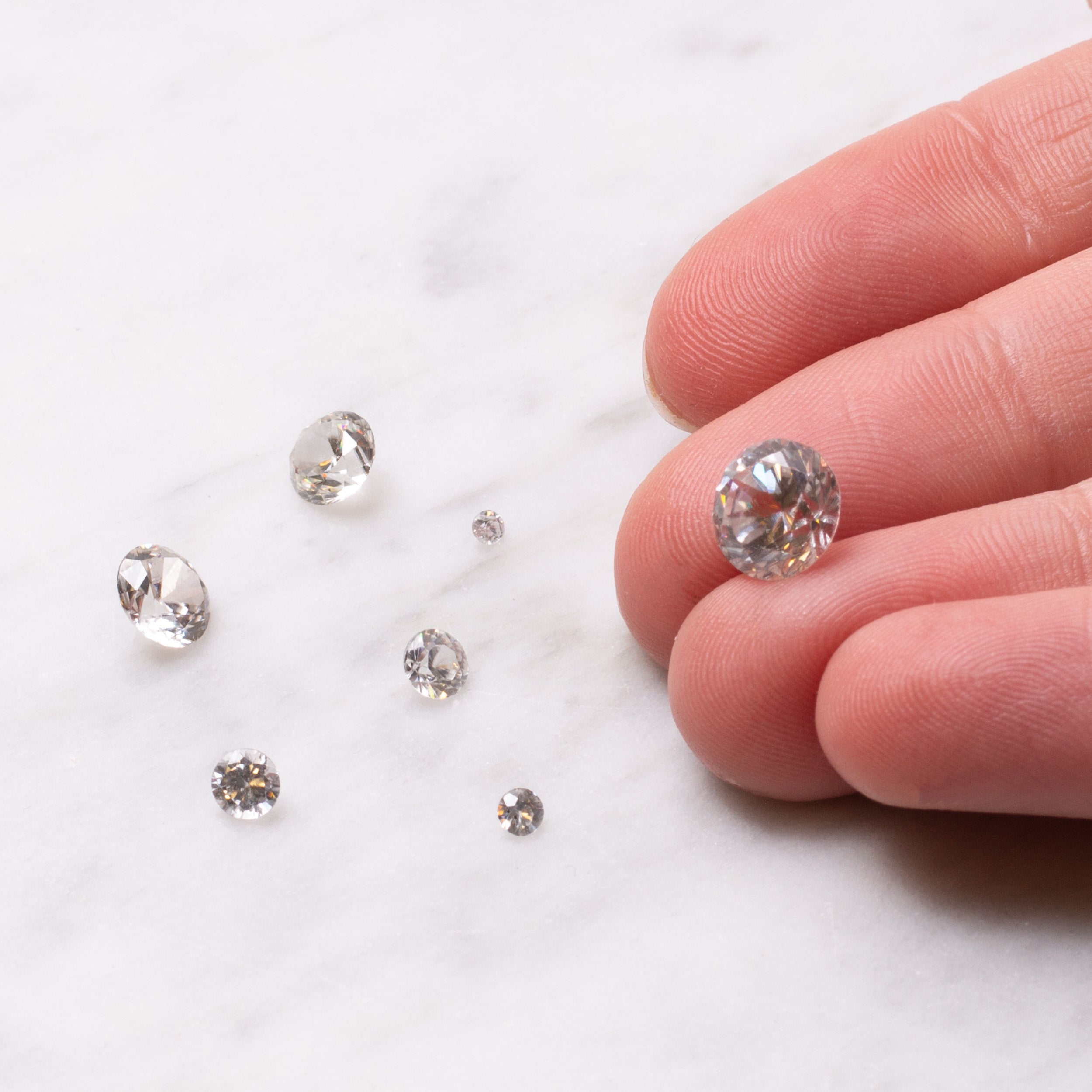 Natural White Zircon Faceted Round Stones