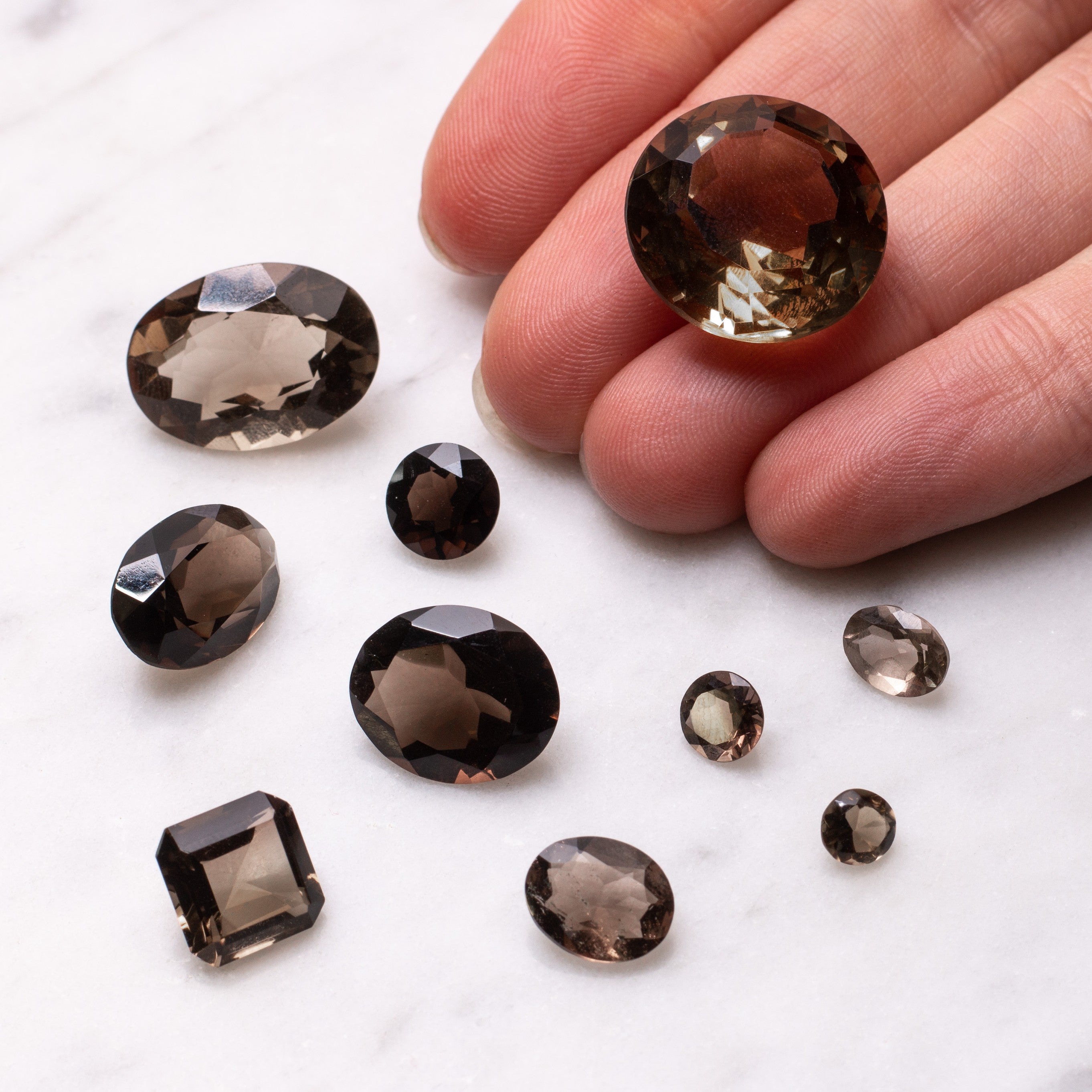 Smoky Quartz Faceted Stones