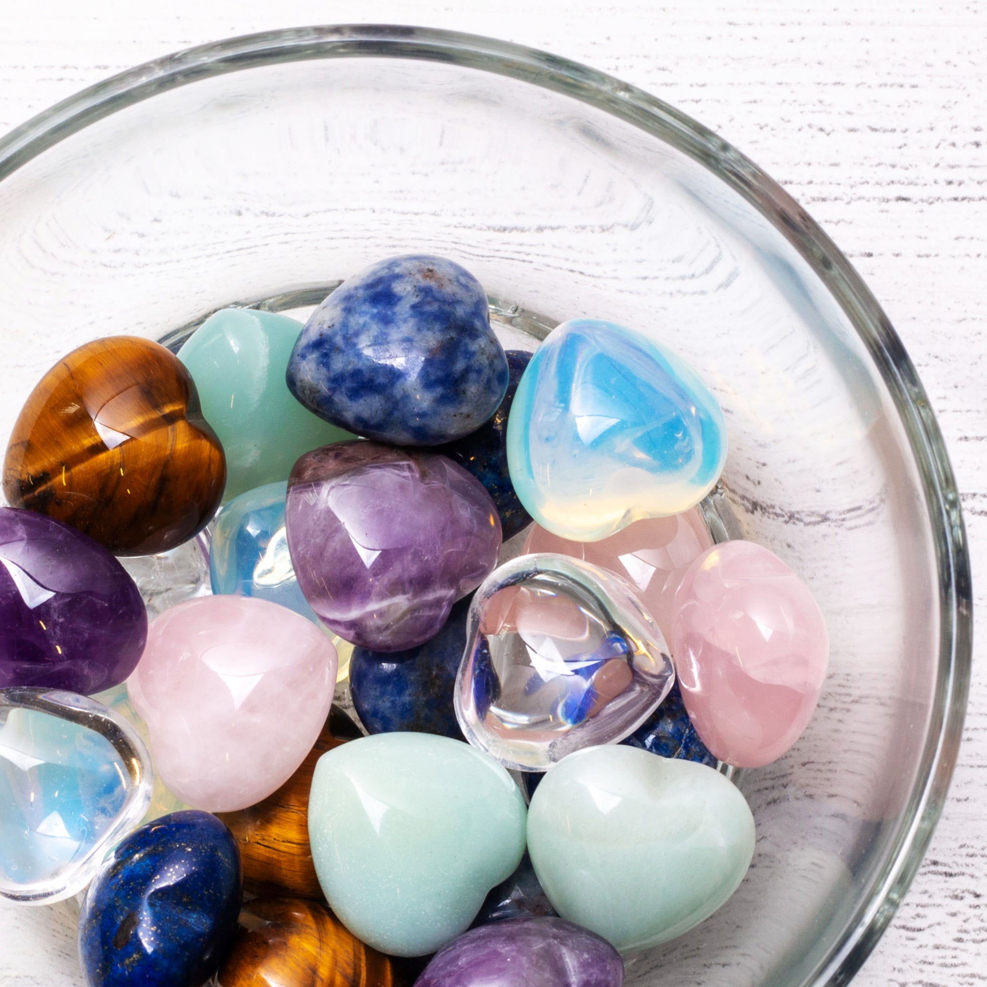 Undrilled Gemstone Heart Palm Stones Approx 20mm