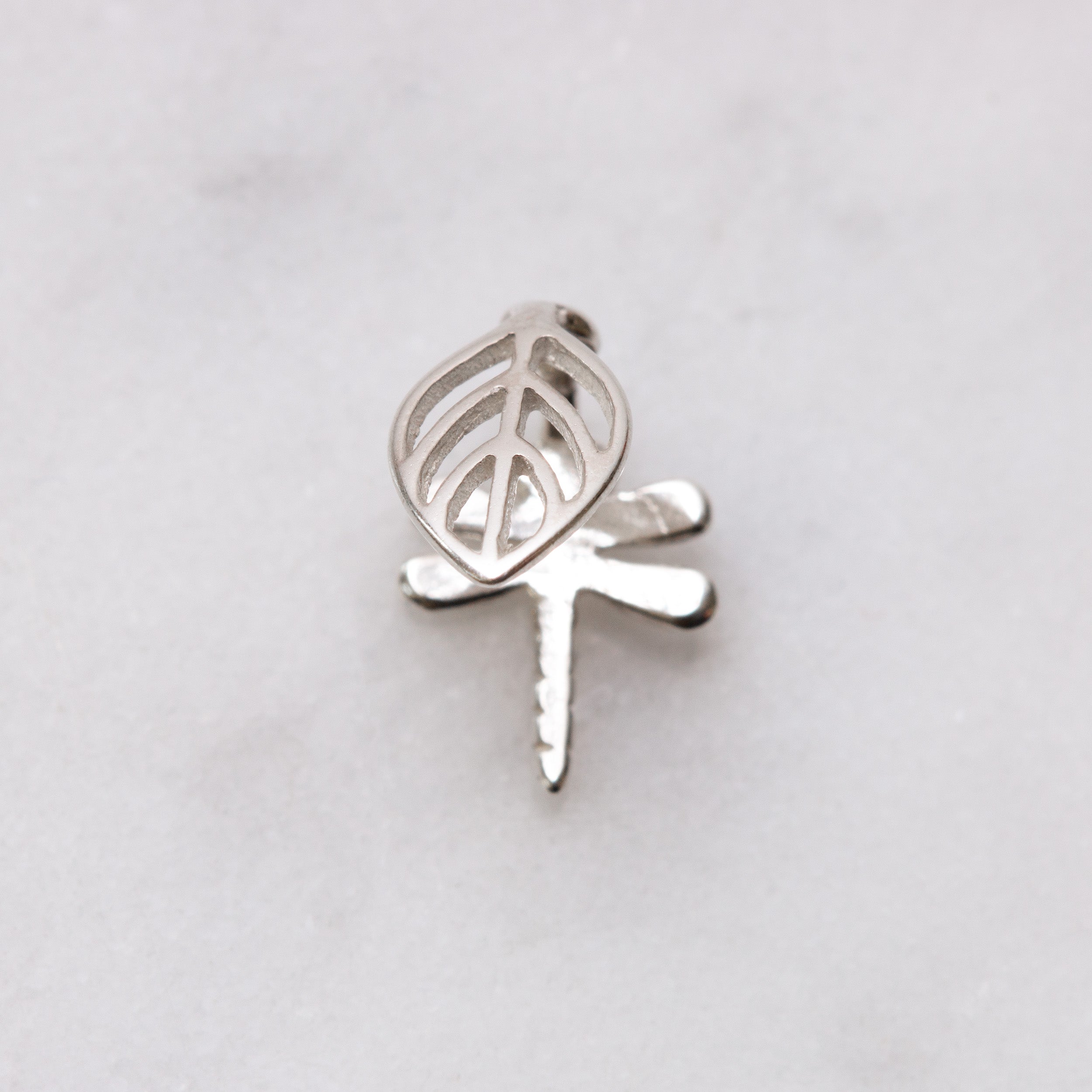 Sterling Silver Dragonfly And Leaf Bead Cap