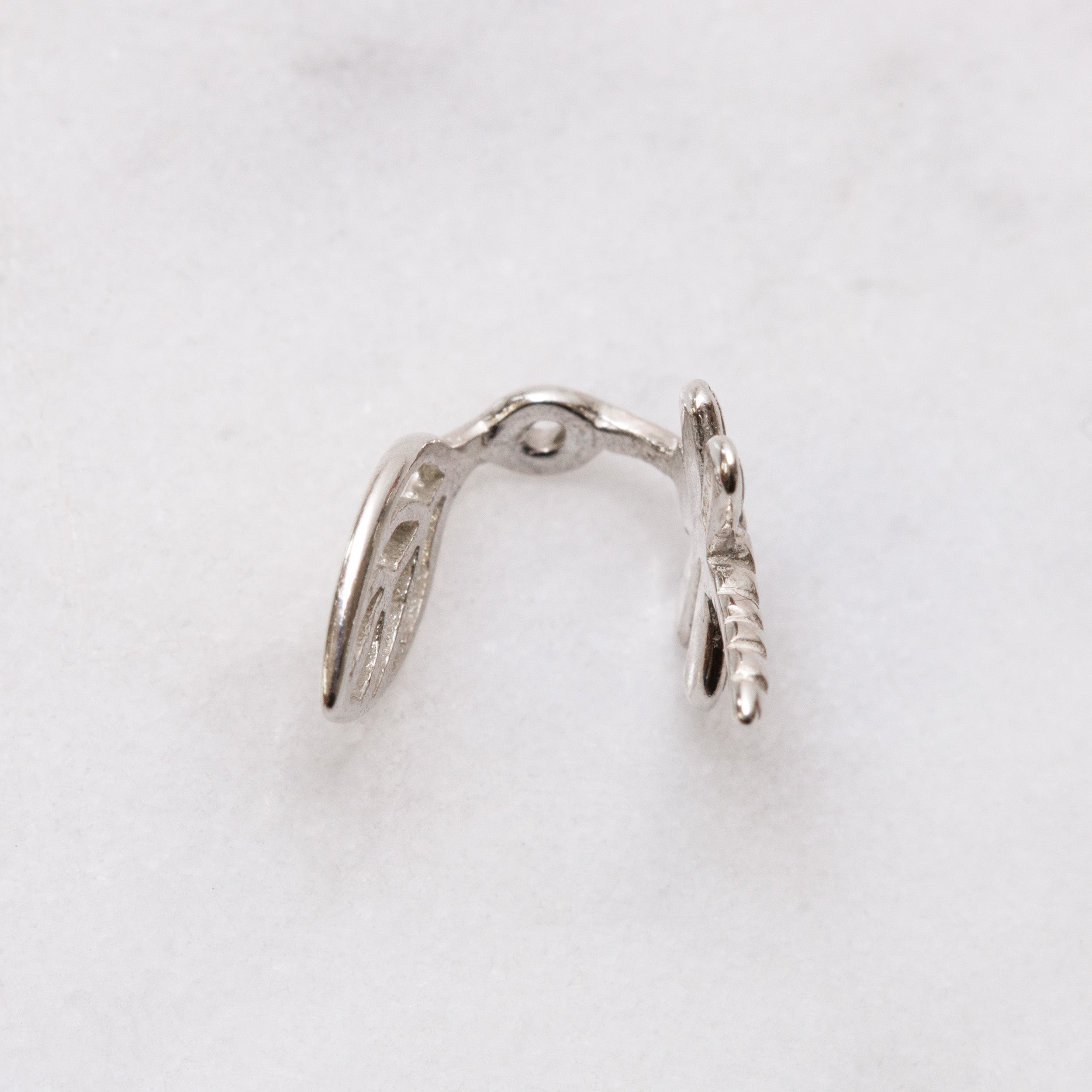 Sterling Silver Dragonfly And Leaf Bead Cap