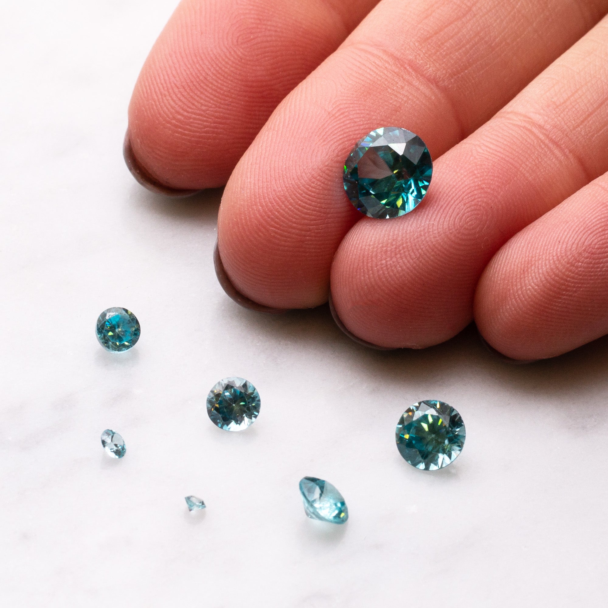 Blue Zircon Faceted Stones