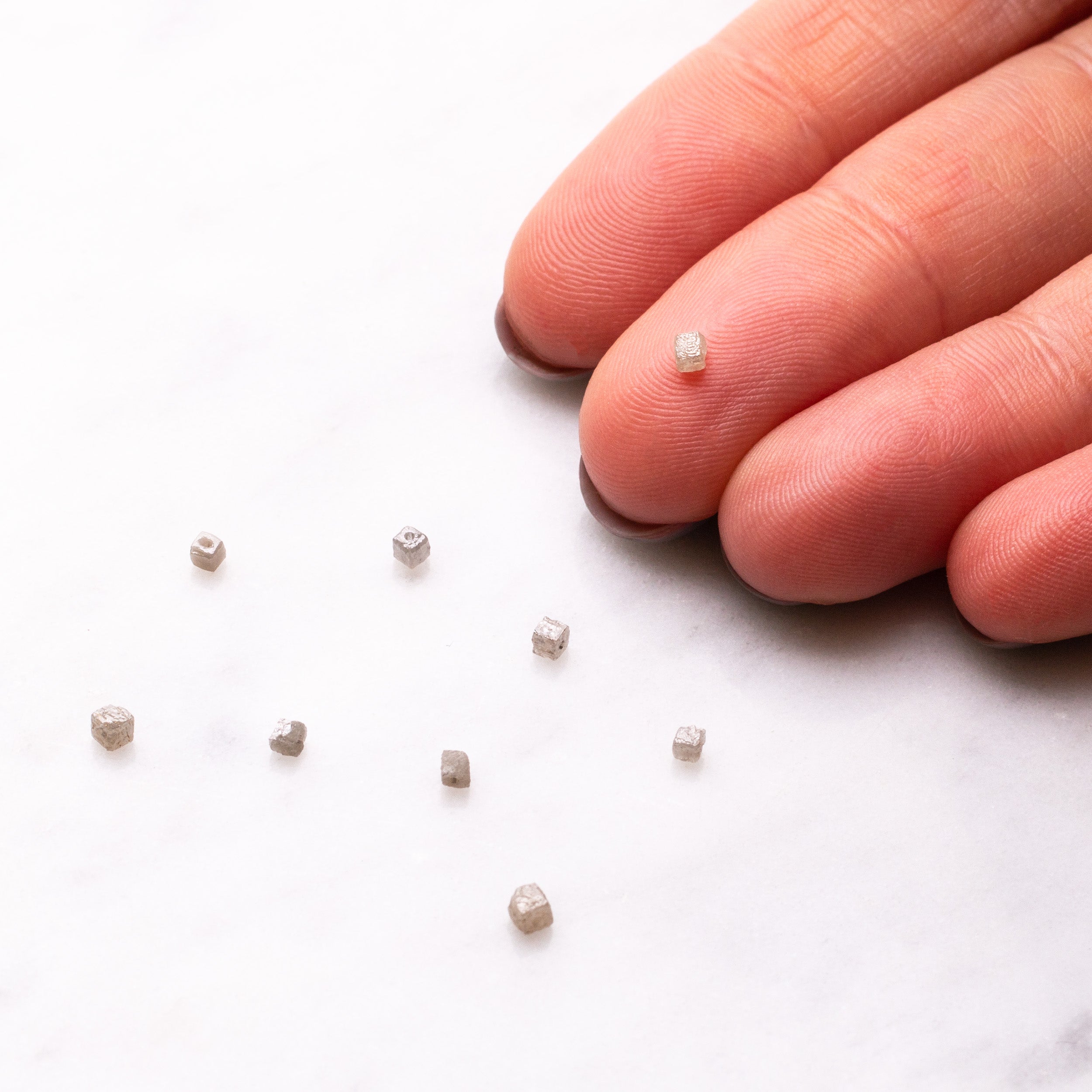 Rough Diamond Crystal Cube Beads Fully Drilled